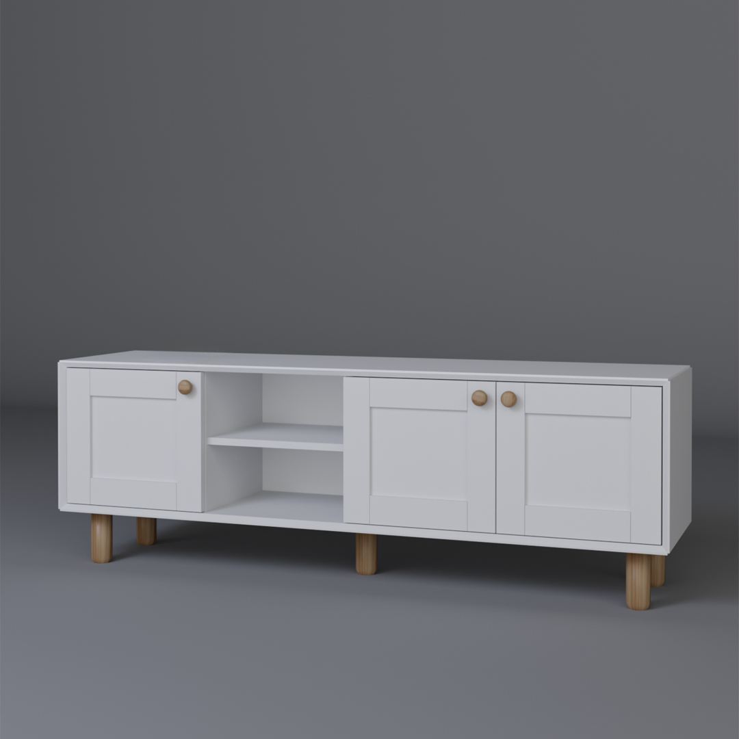 Comodă TV Hanah Home, PAL melaminat, 160 x 40 x 56 cm, alb, 350MWD1703 — imaginea 6