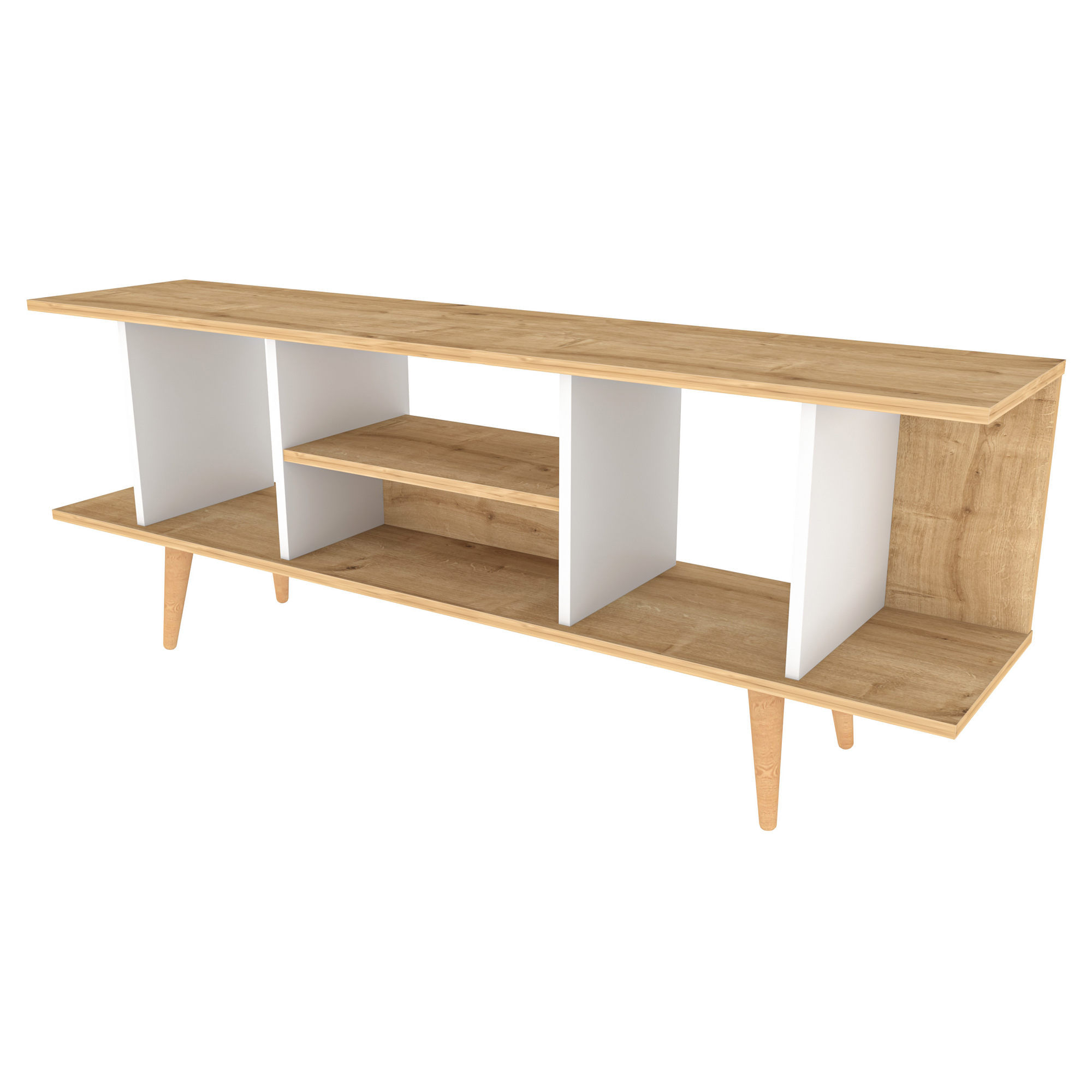 Comodă TV Hanah Home, PAL melaminat, 160 x 35 x 38.6 cm, sapphire/alb, 322RTC2196 — imaginea 3