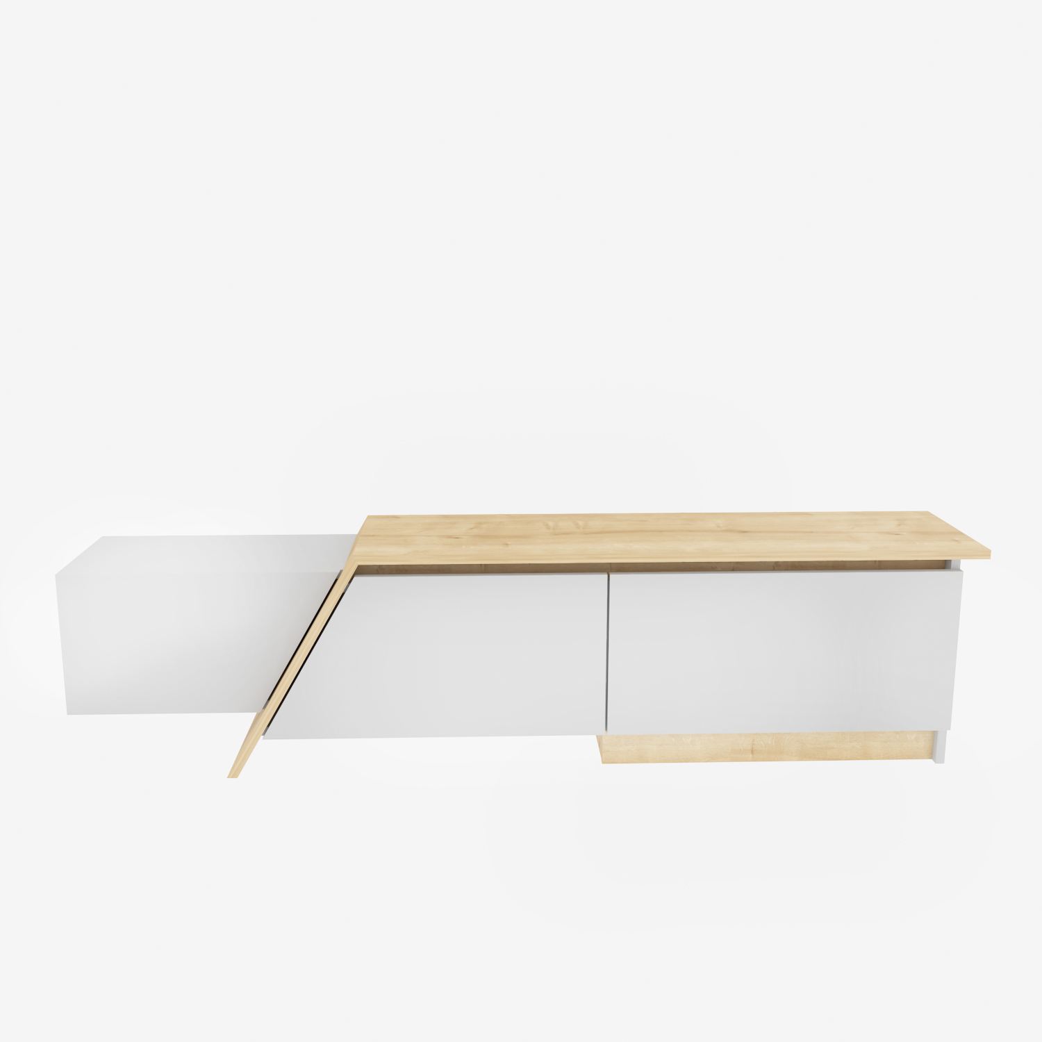 Comodă TV Hanah Home, PAL melaminat, 180 x 35 x 28.6 cm, alb/sapphire stejar, 875ZNA5329 — imaginea 5
