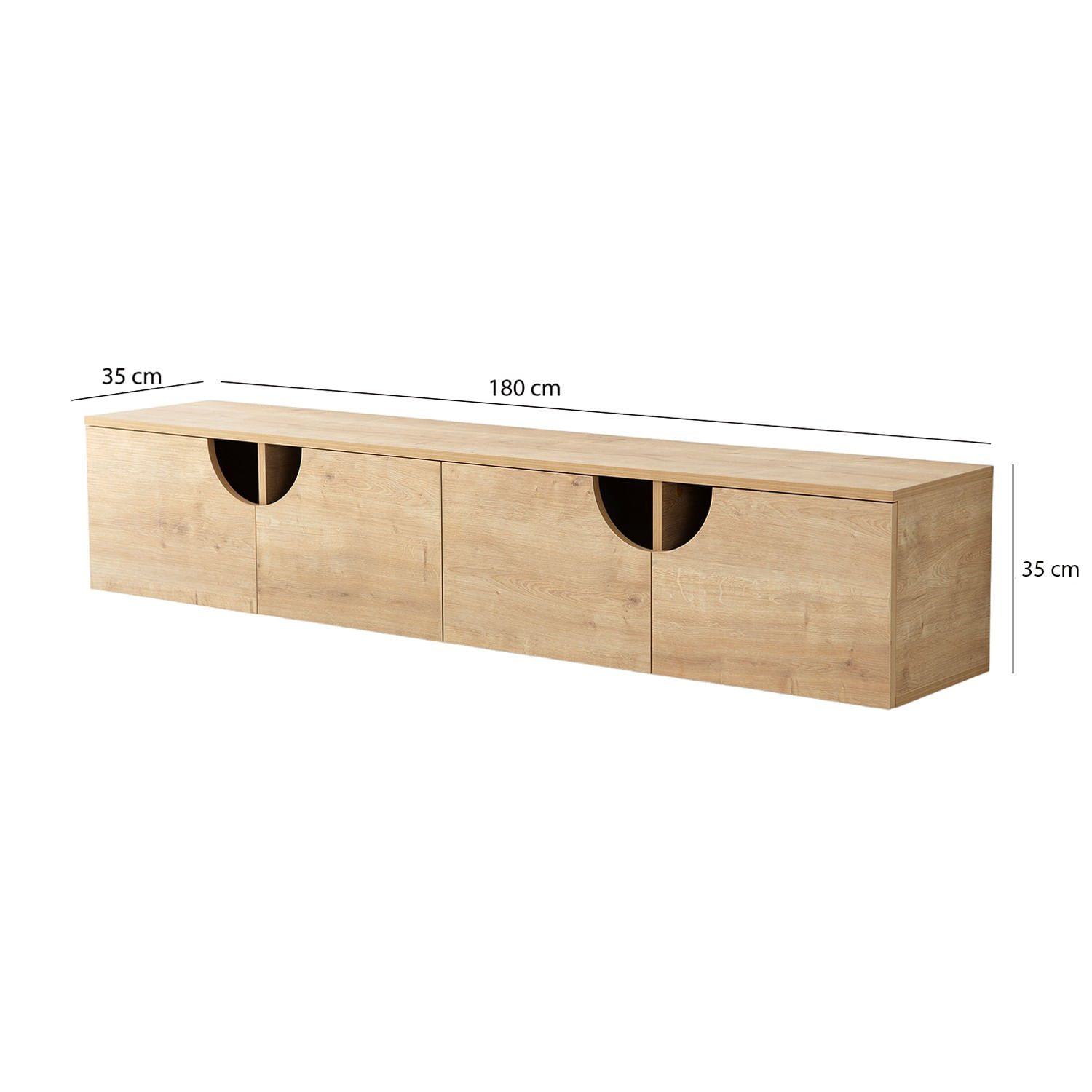 Comodă TV Hanah Home, PAL melaminat, 180 x 35 x 35 cm, stejar, 552NOS2439