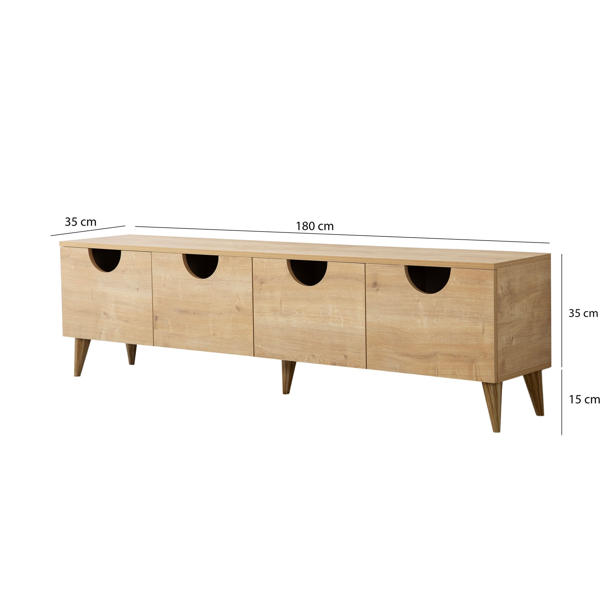 Comodă TV Hanah Home, PAL melaminat, 180 x 35 x 50 cm, stejar, 552NOS2436 — imaginea 2