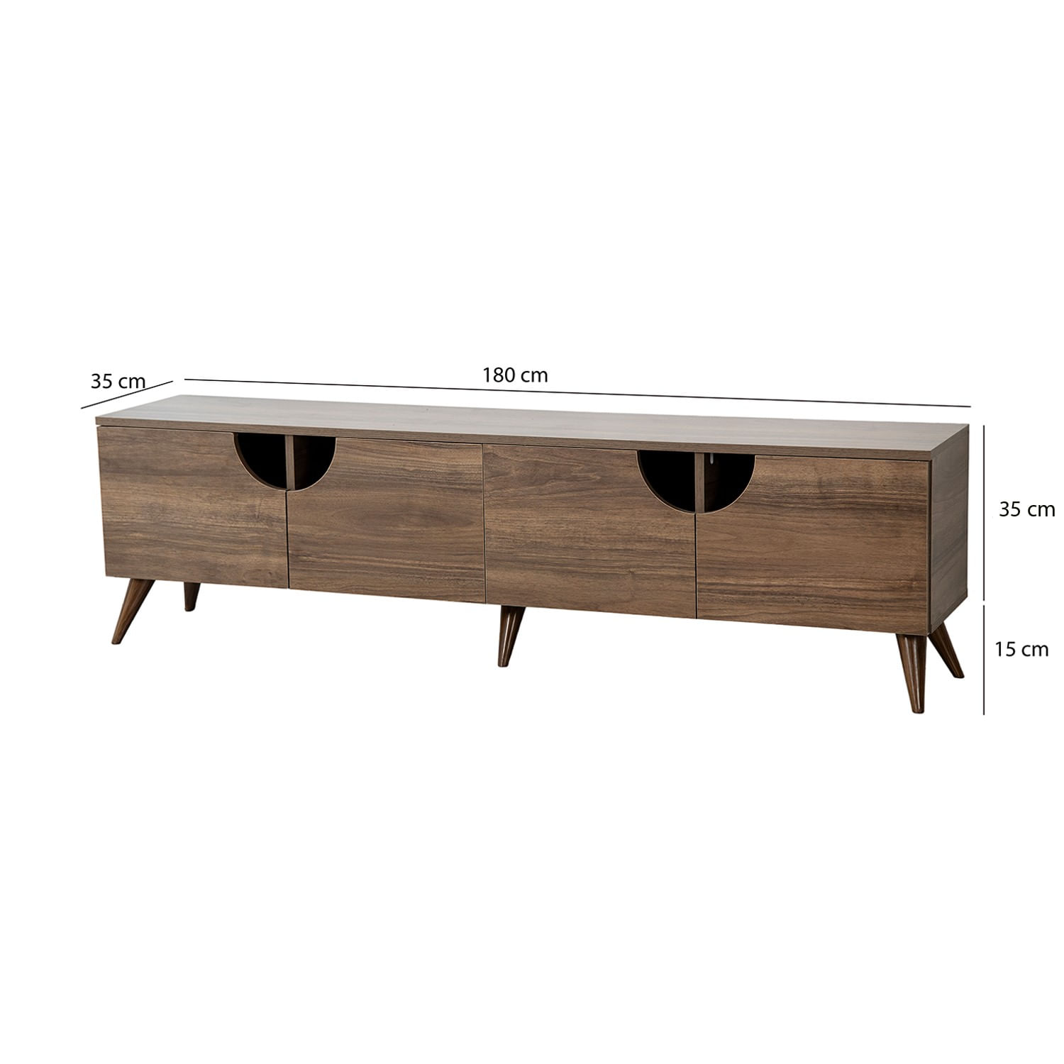 Comodă TV Hanah Home, PAL melaminat, 180 x 35 x 50 cm, nuc, 552NOS2438