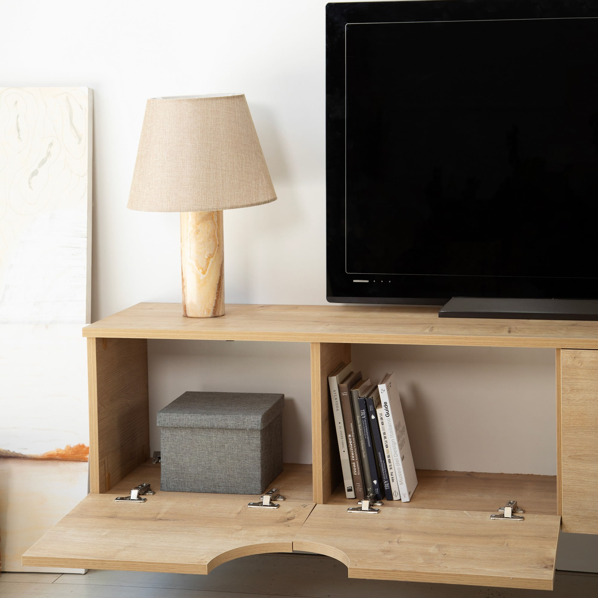 Comodă TV Hanah Home, PAL melaminat, 180 x 35 x 35 cm, stejar, 552NOS2439 — imaginea 5