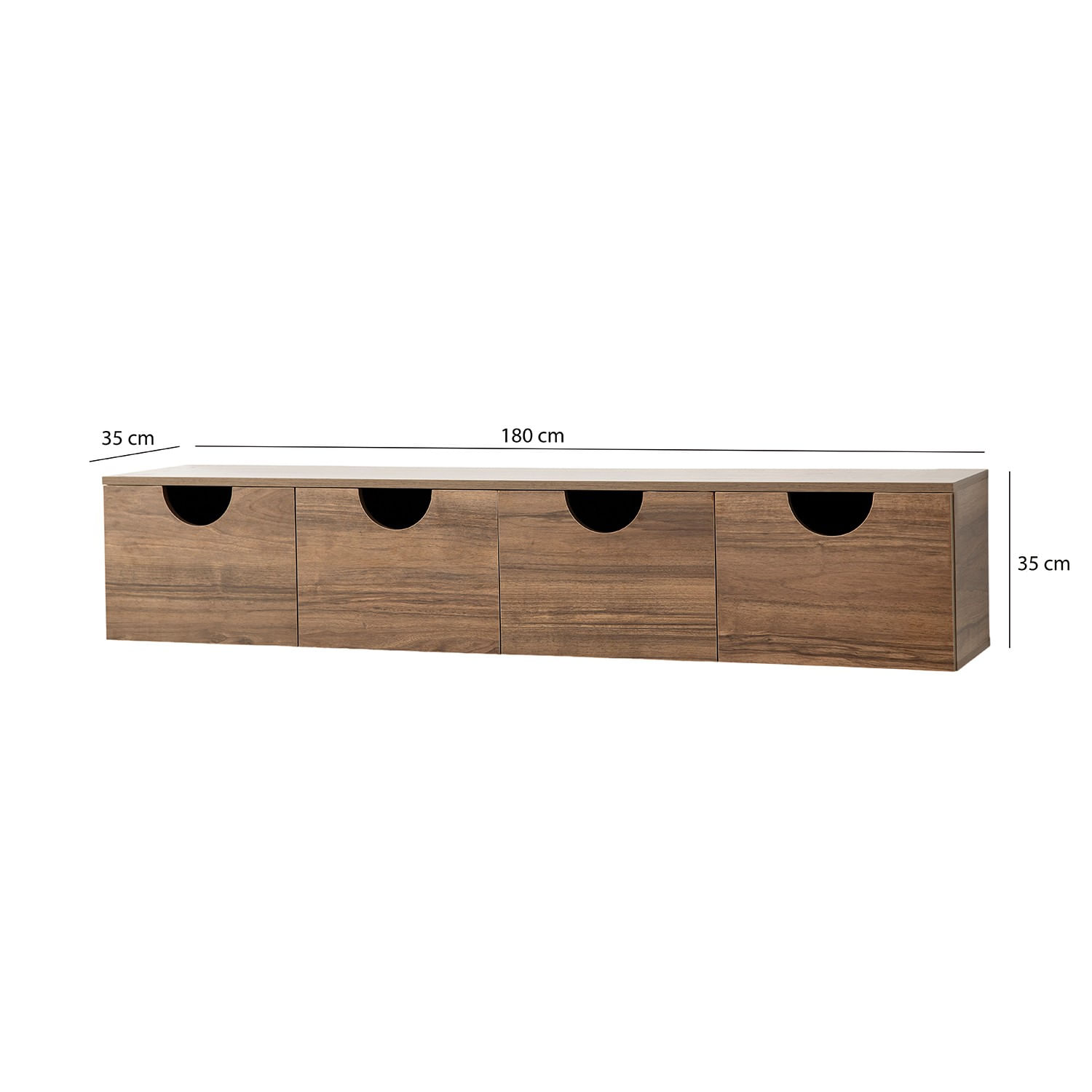 Comodă TV Hanah Home, PAL melaminat, 180 x 35 x 35 cm, nuc, 552NOS2433