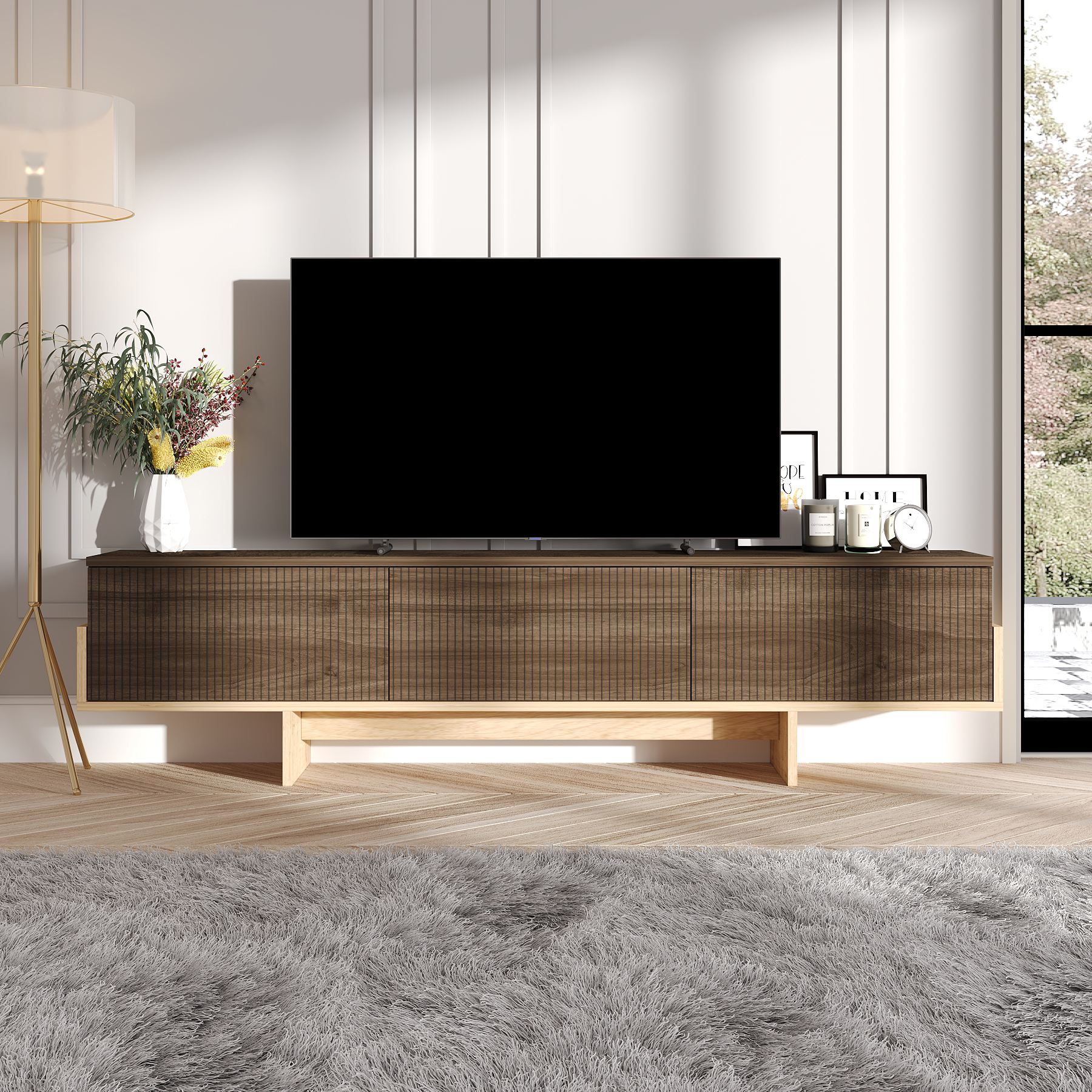 Comodă TV Hanah Home, PAL melaminat, 180 x 30 x 44.6 cm, nuc/sapphire stejar, 327ODS1606 — imaginea 6