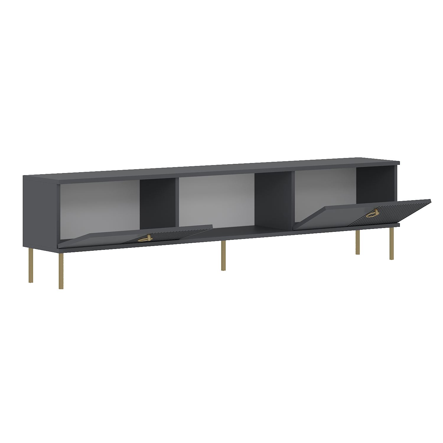 Comodă TV Hanah Home, PAL melaminat, 180 x 30 x 45 cm, antracit, 327ODS1604 — imaginea 3