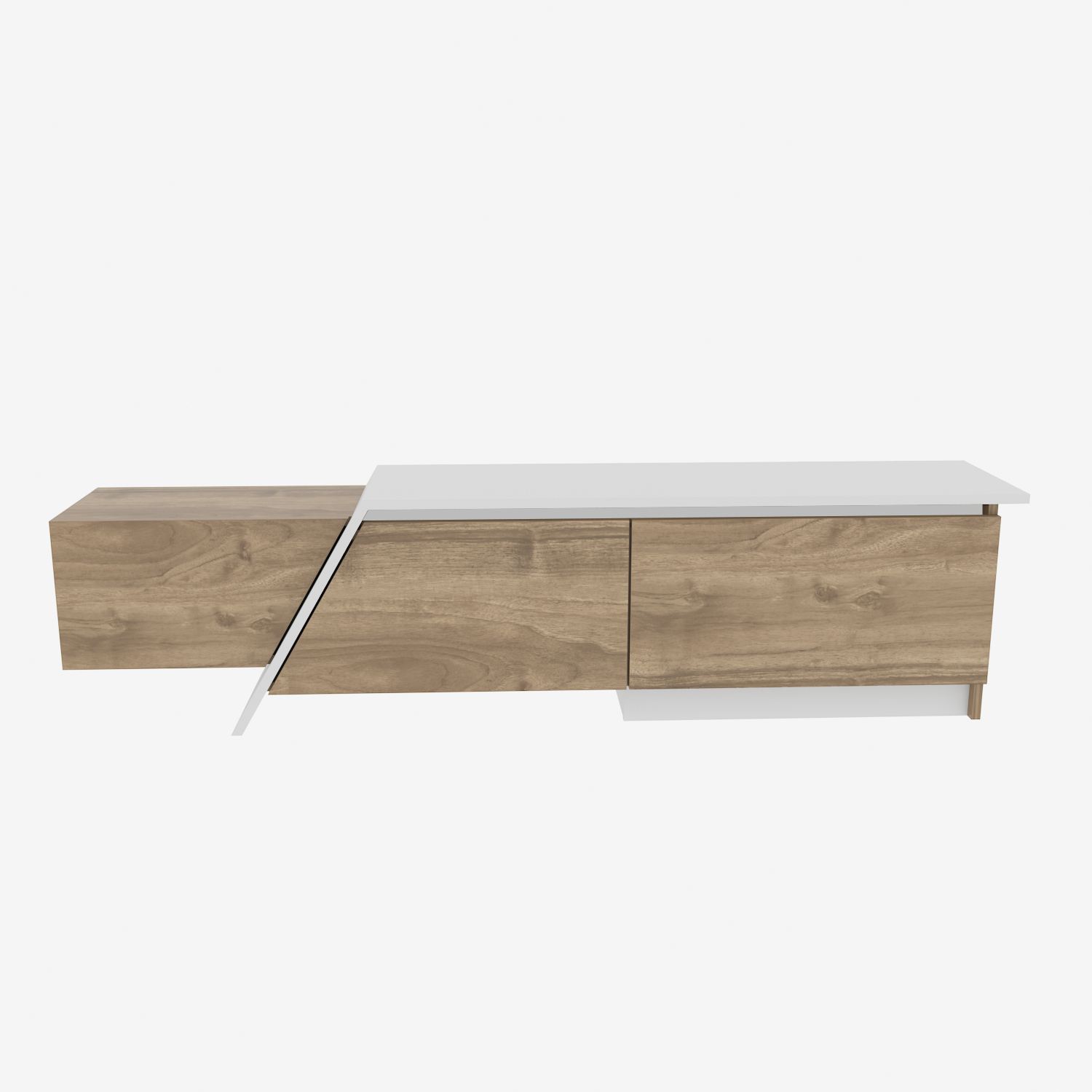 Comodă TV Hanah Home, PAL melaminat, 180 x 35 x 28.6 cm, nuc/alb, 875ZNA5330 — imaginea 2