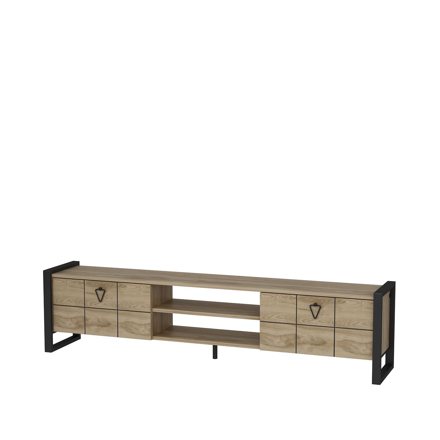 Comodă TV Hanah Home, PAL melaminat, 184 x 34 x 45 cm, oud stejar/negru, 875ZNA5321 — imaginea 2