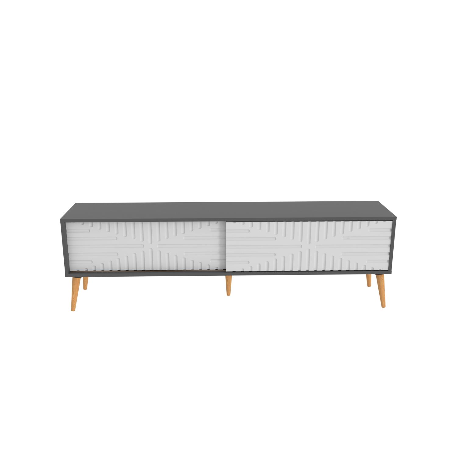Comodă TV Hanah Home, PAL melaminat, 180 x 35 x 54 cm, antracit/alb, 875ZNA5316 — imaginea 4