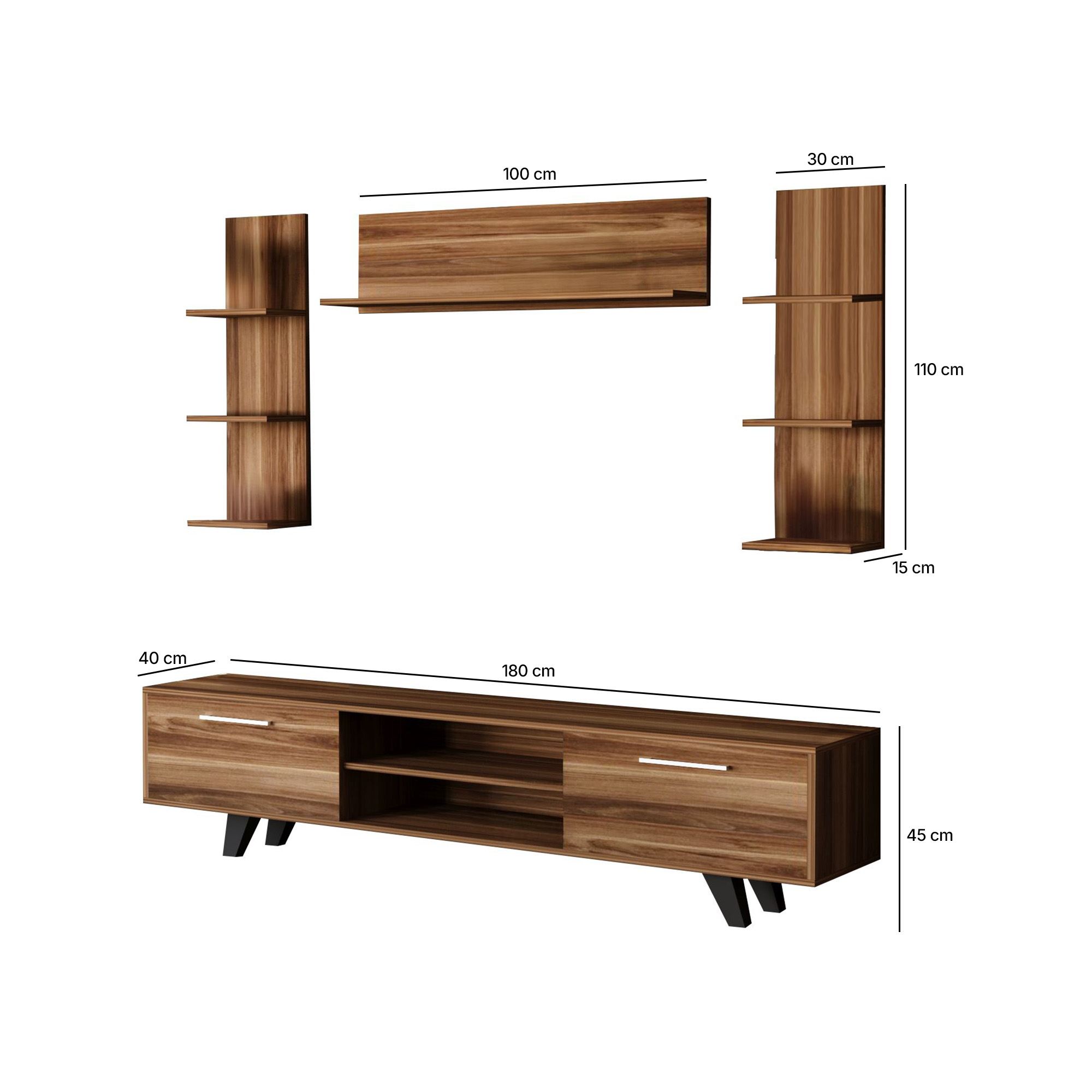 Comodă TV Hanah Home, PAL melaminat, 180 x 40 x 45 cm, lemn, 167RAB1904 — imaginea 3