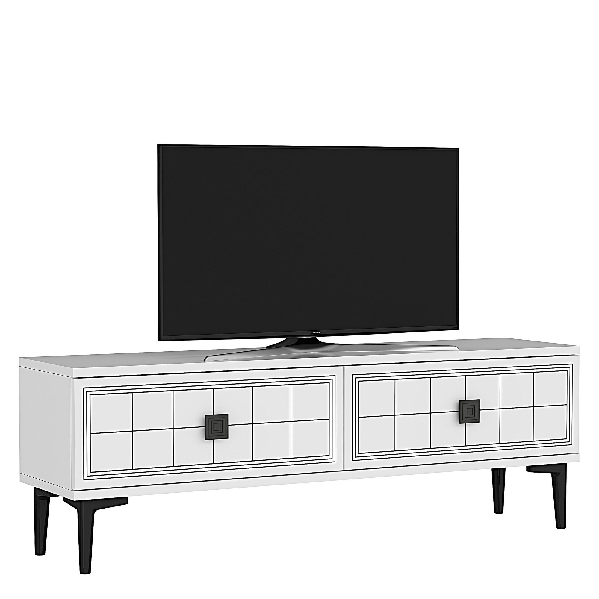 Comodă TV Hanah Home, PAL melaminat, 120 x 29.6 x 41 cm, alb, 555CHM1102 — imaginea 5