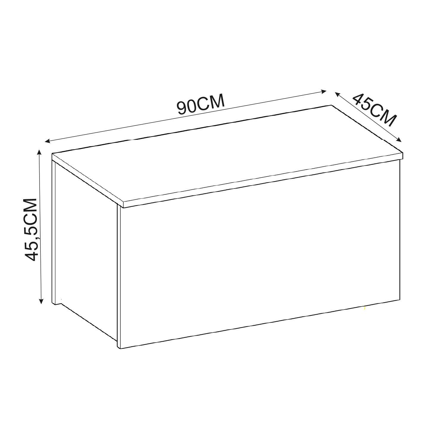 Ladă Hanah Home, PAL melaminat, 90 x 45 x 45.5 cm, alb/nuc, 382NRC2601 — imaginea 6