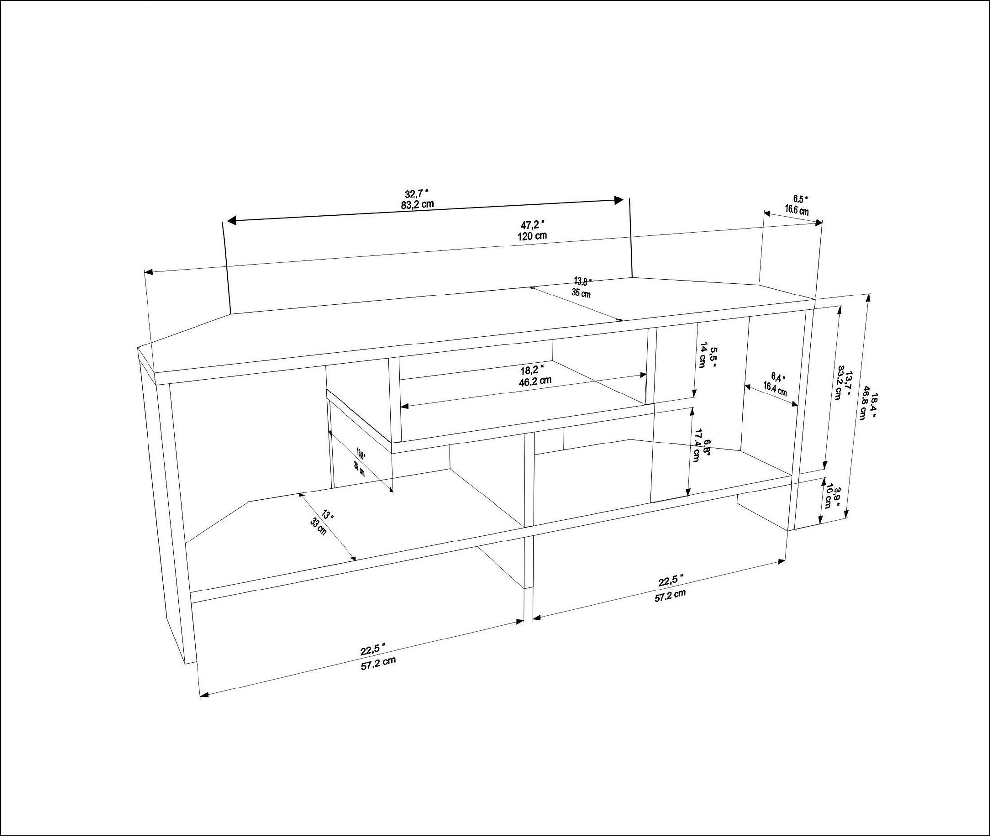 Comodă TV Hanah Home, PAL melaminat, 120 x 35 x 46.8 cm, alb, 875ZNA5356 — imaginea 5
