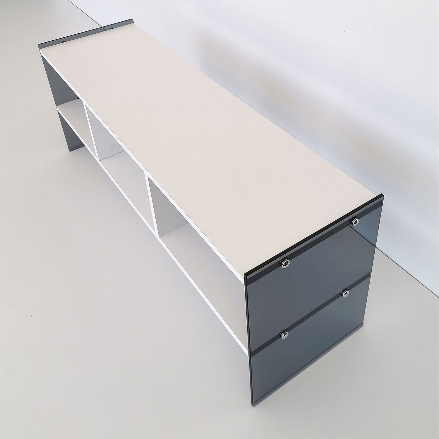 Comodă TV Hanah Home, PAL melaminat, 120 x 35 x 45 cm, alb/fume, 552NOS1514 — imaginea 8