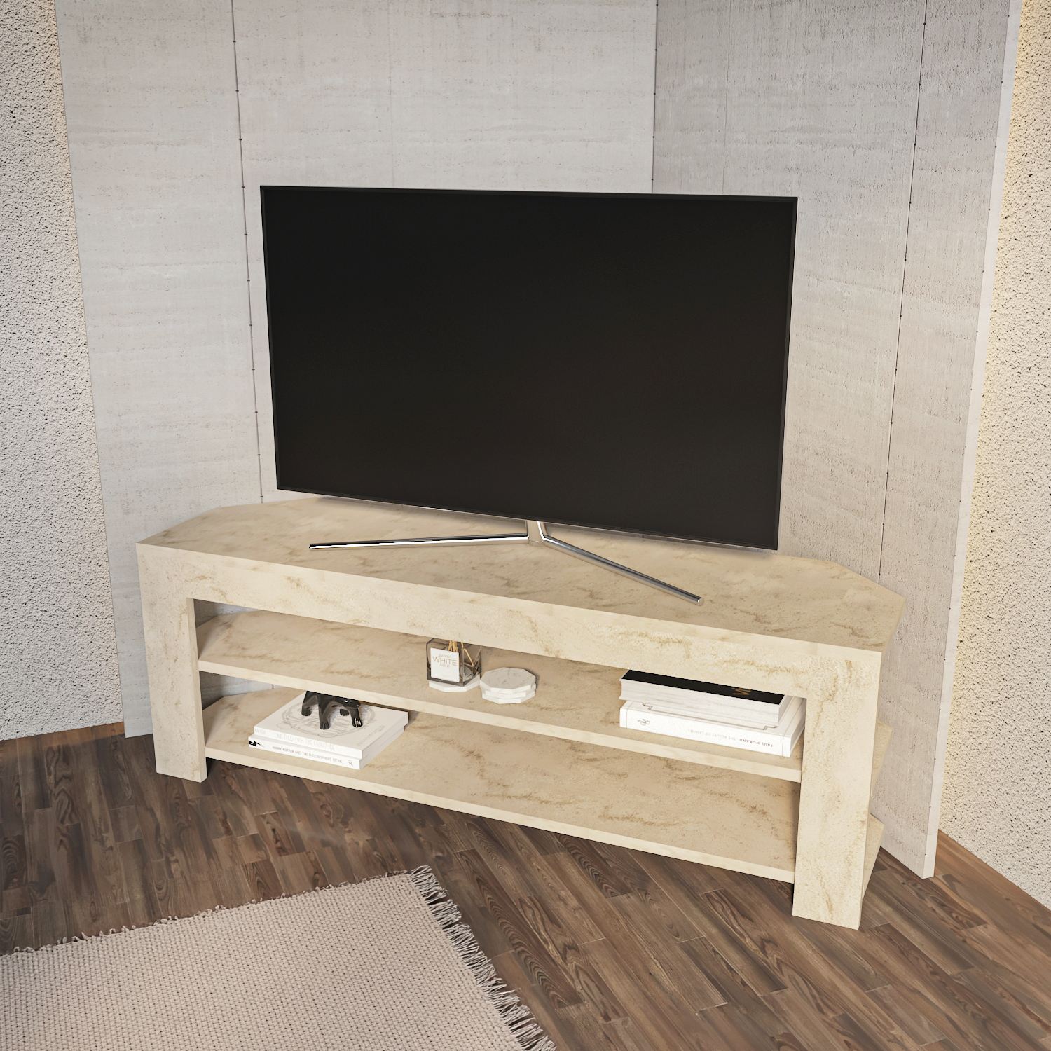 Comodă TV Hanah Home, PAL melaminat, 120 x 35 x 42 cm, travertine, 875ZNA5360 — imaginea 4