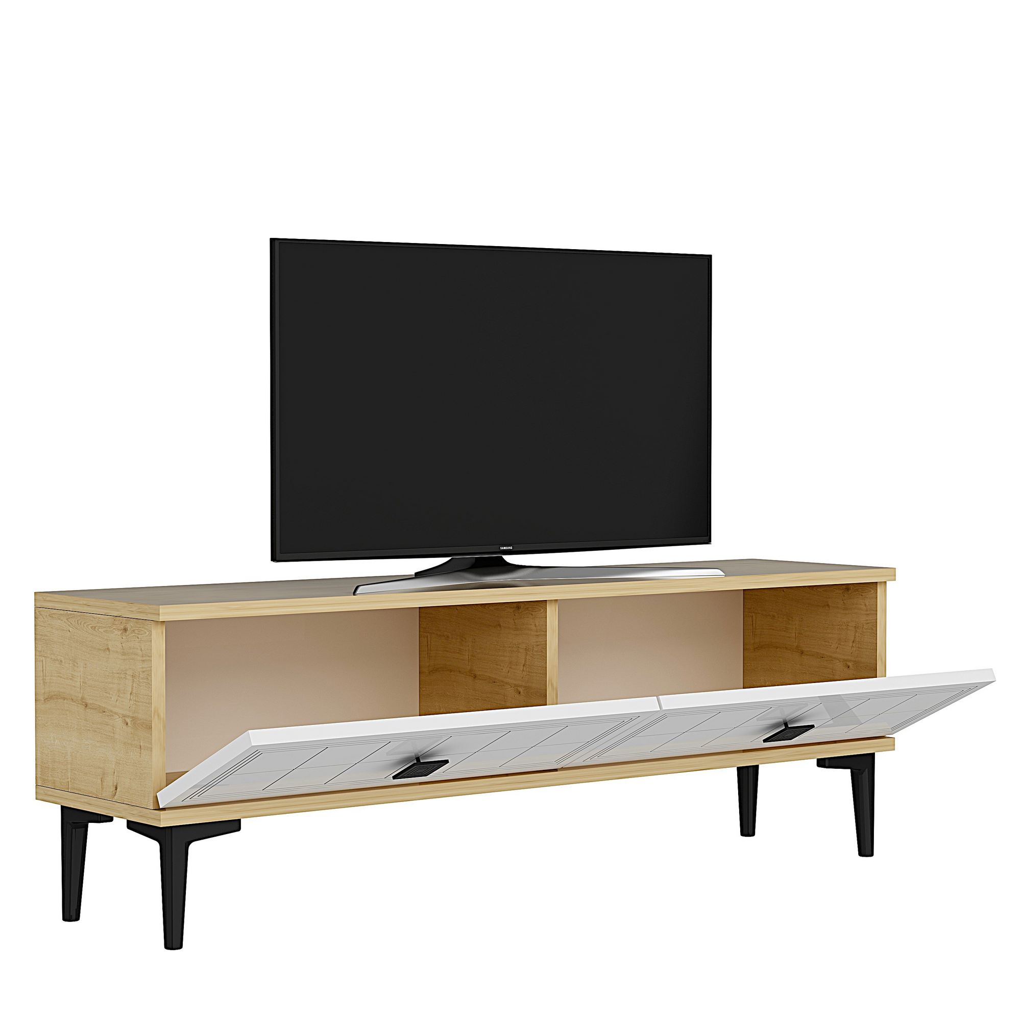 Comodă TV Hanah Home, PAL melaminat, 120 x 29.6 x 41 cm, sapphire stejar/alb, 555CHM1103 — imaginea 2
