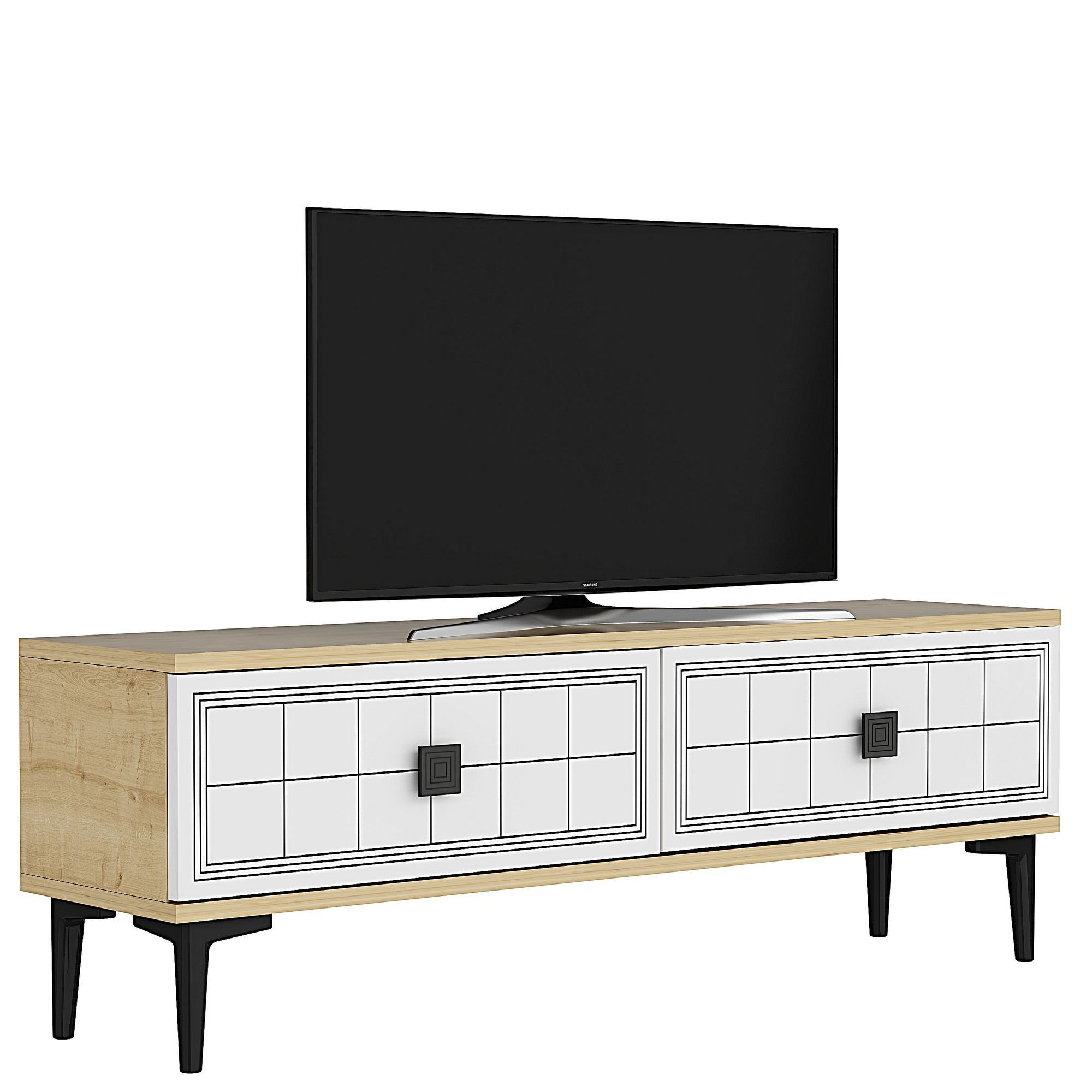 Comodă TV Hanah Home, PAL melaminat, 120 x 29.6 x 41 cm, sapphire stejar/alb, 555CHM1103 — imaginea 3