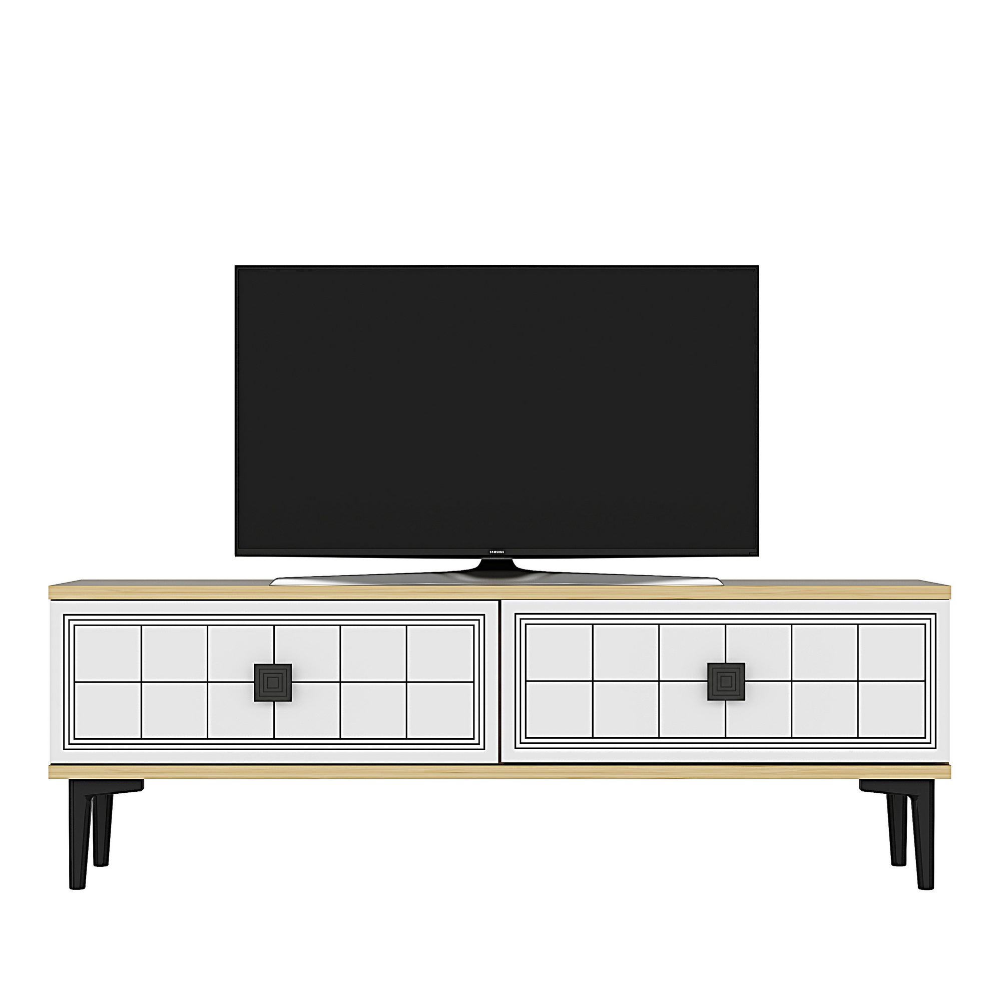 Comodă TV Hanah Home, PAL melaminat, 120 x 29.6 x 41 cm, sapphire stejar/alb, 555CHM1103 — imaginea 4