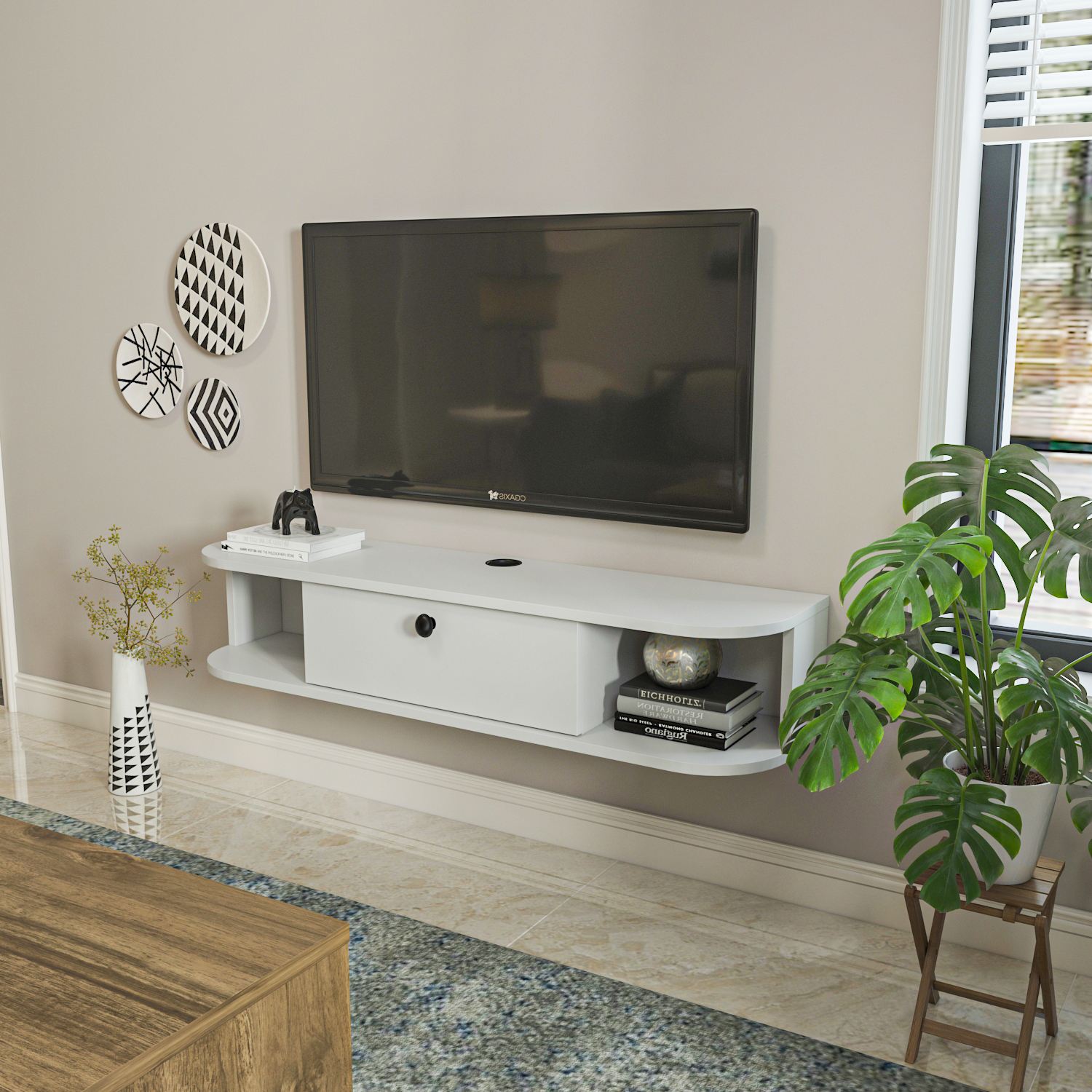 Comodă TV Hanah Home, PAL melaminat, 120 x 29.6 x 23.4 cm, alb, 875ZNA5363 — imaginea 5