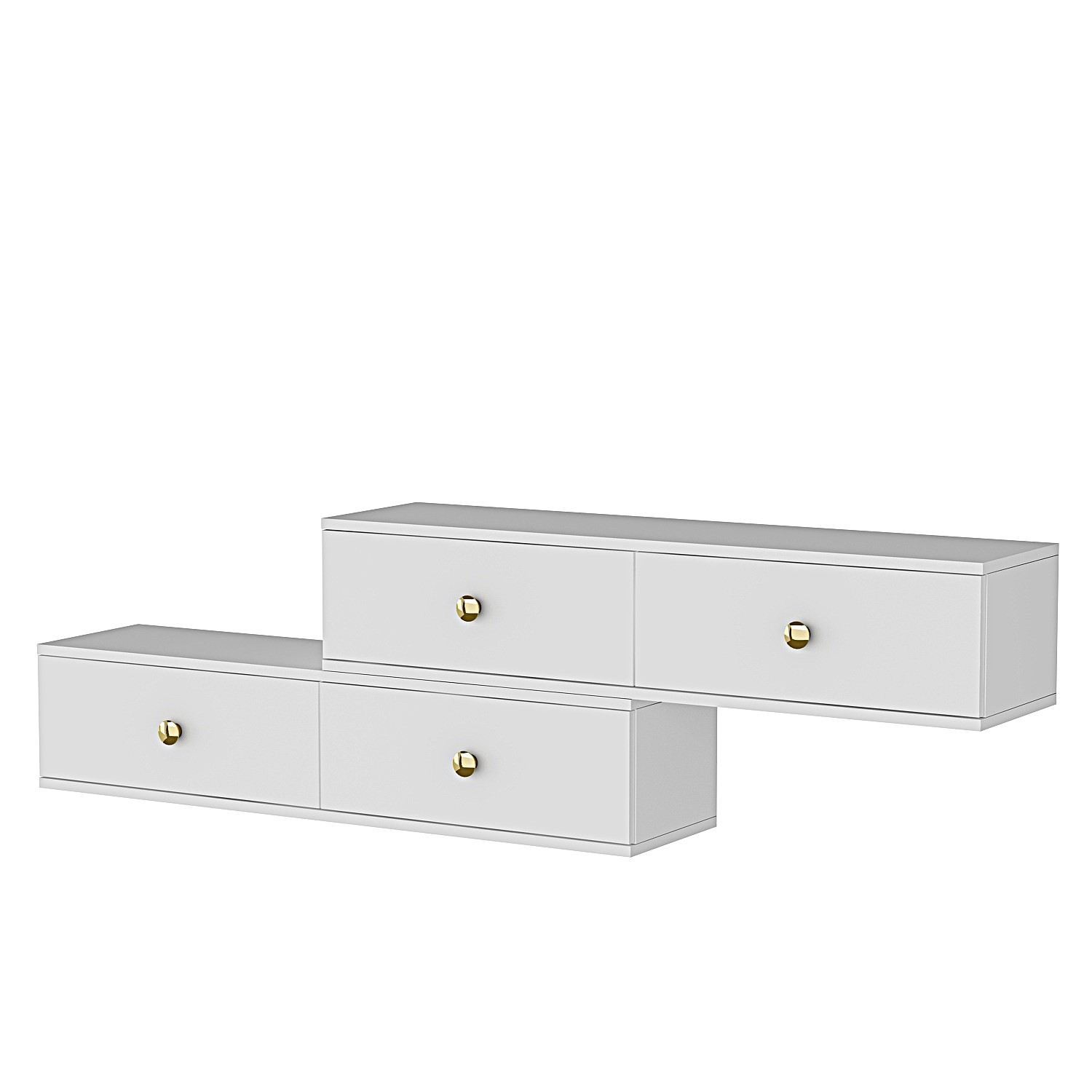 Comodă TV Hanah Home, PAL melaminat, 120 x 29.6 x 25.6 cm, alb, 555CHM1111 — imaginea 9