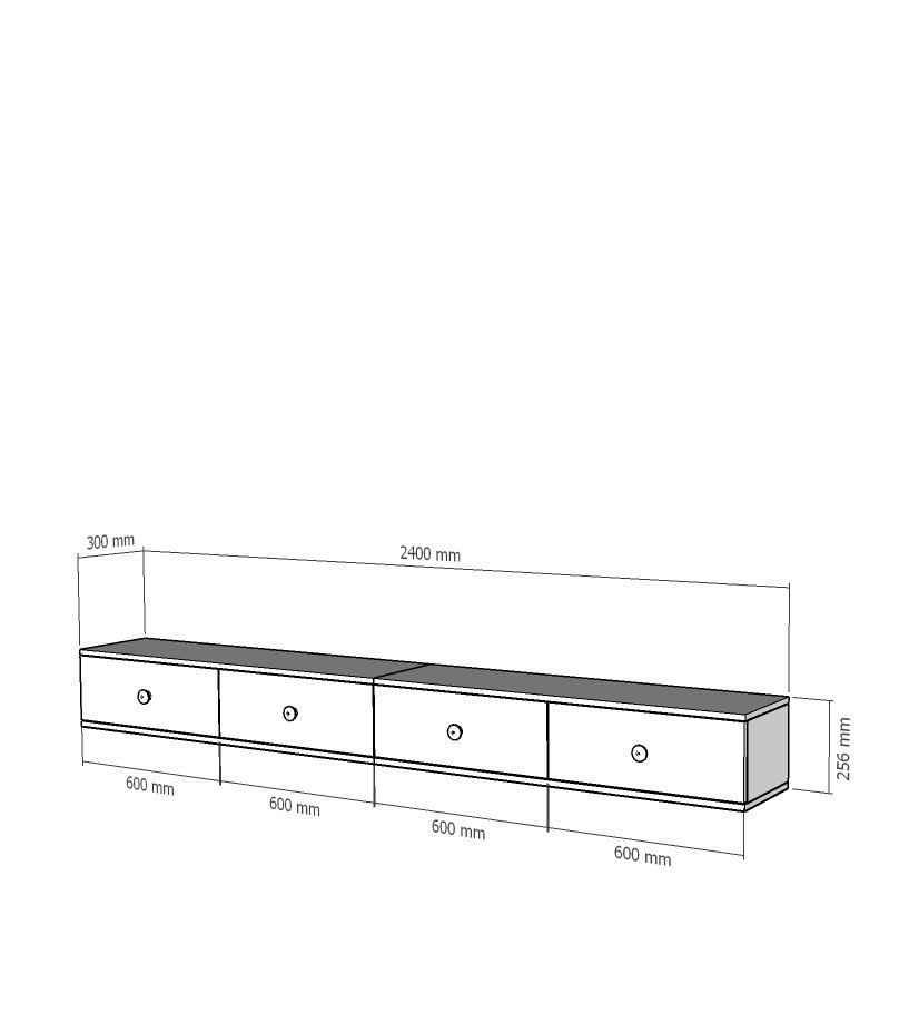 Comodă TV Hanah Home, PAL melaminat, 120 x 29.6 x 25.6 cm, sapphire stejar/alb, 555CHM1112 — imaginea 6
