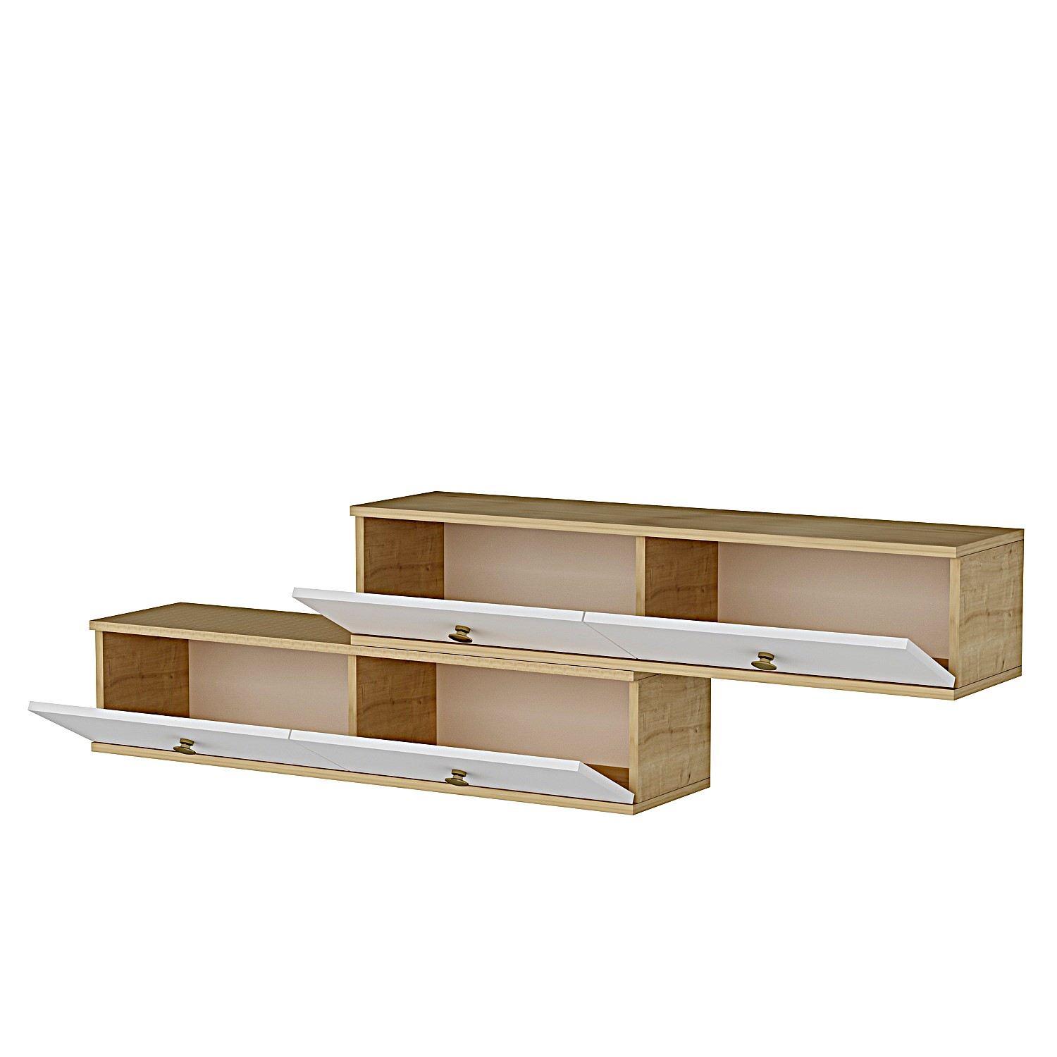 Comodă TV Hanah Home, PAL melaminat, 120 x 29.6 x 25.6 cm, sapphire stejar/alb, 555CHM1112 — imaginea 7