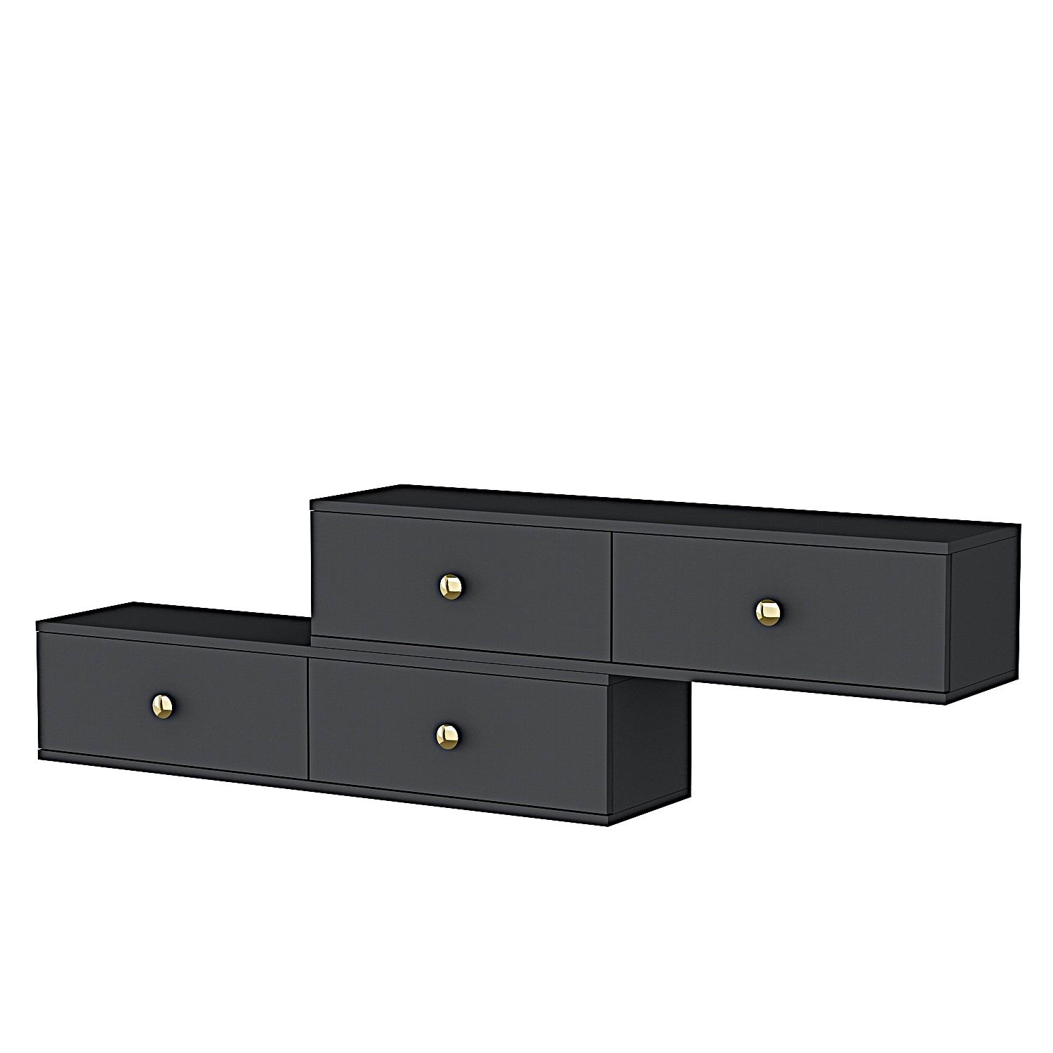 Comodă TV Hanah Home, PAL melaminat, 120 x 29.6 x 25.6 cm, antracit, 555CHM1110 — imaginea 4
