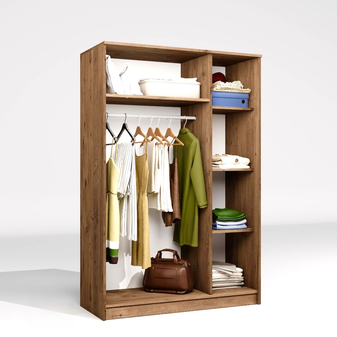 Dulap Hanah Home, PAL melaminat, 120 x 51.8 x 180 cm, atlantic pine, 350MWD1141 — imaginea 2