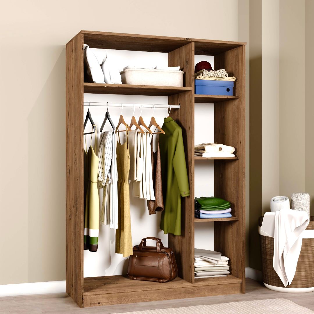 Dulap Hanah Home, PAL melaminat, 120 x 51.8 x 180 cm, atlantic pine, 350MWD1141 — imaginea 4