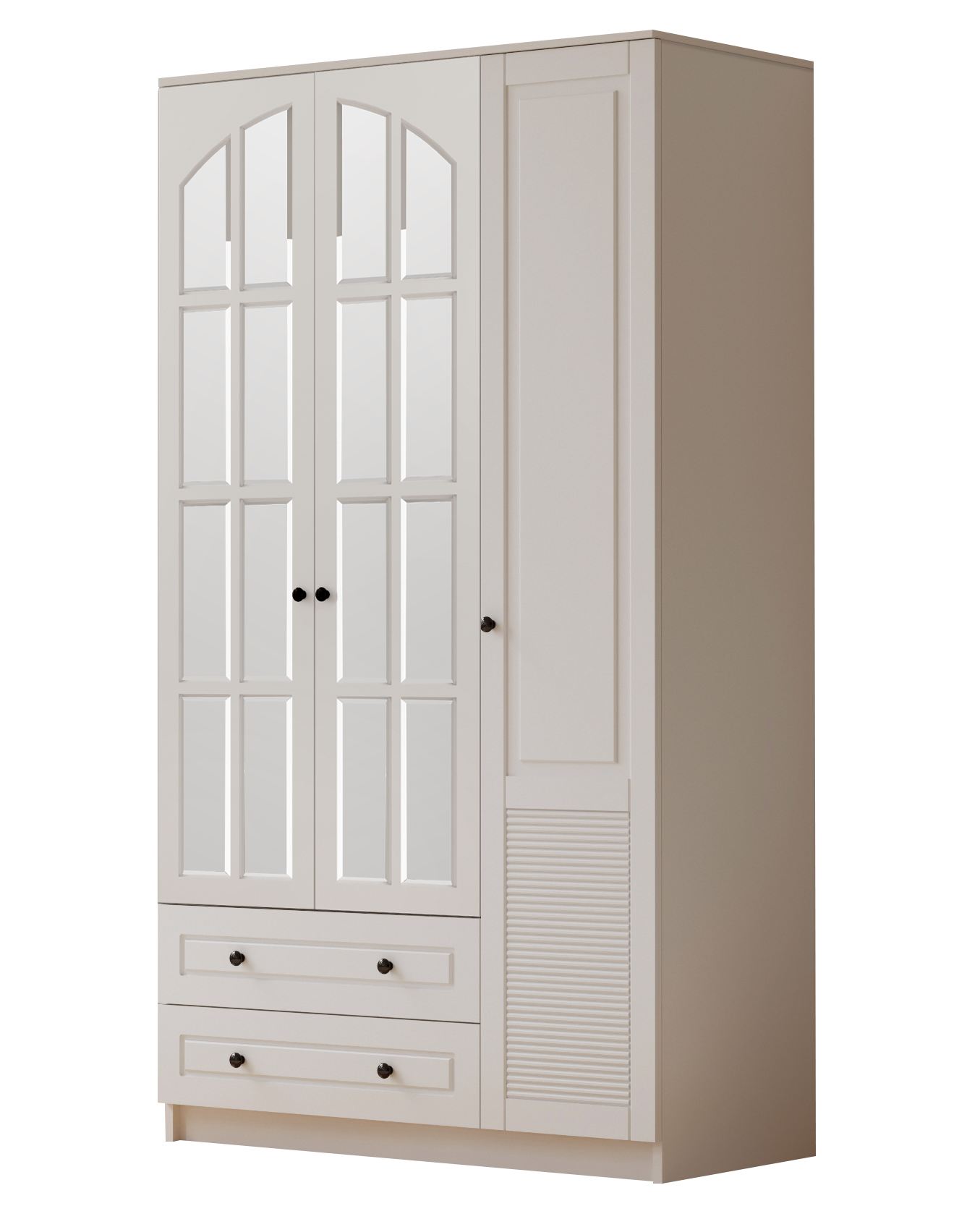 Dulap Hanah Home, PAL melaminat, 105 x 52 x 210 cm, alb mat, 167RAB1125