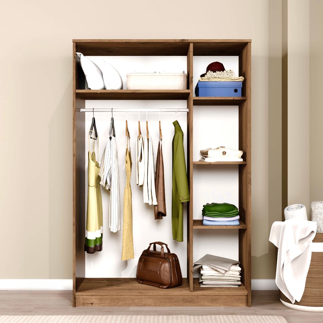 Dulap Hanah Home, PAL melaminat, 120 x 51.8 x 180 cm, atlantic pine, 350MWD1141 — imaginea 6
