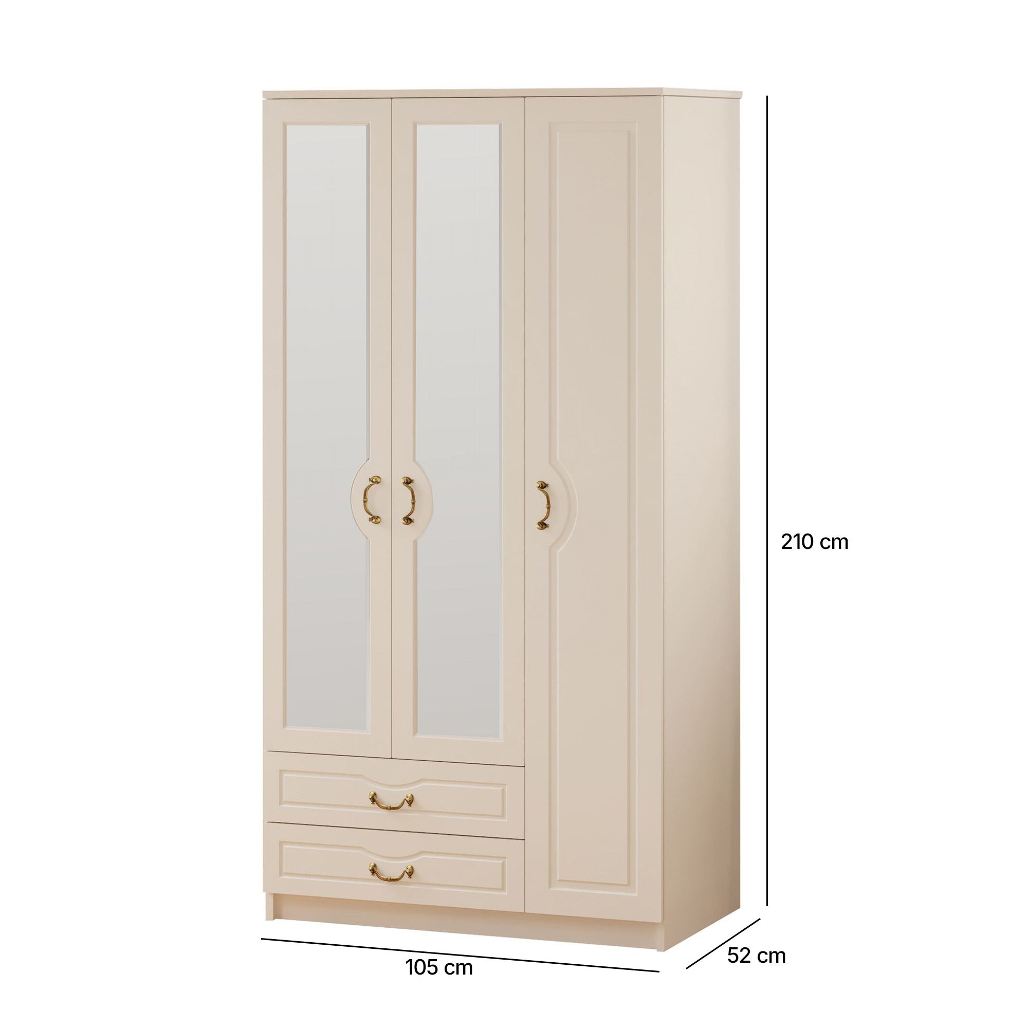 Dulap Hanah Home, PAL melaminat, 105 x 52 x 210 cm, alb mat, 167RAB1136 — imaginea 5