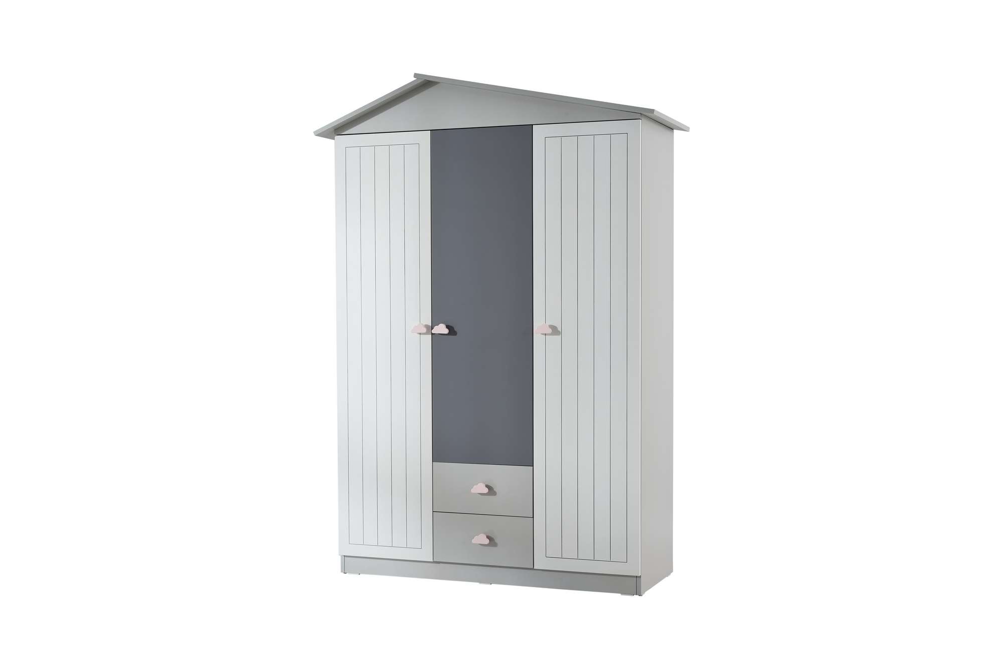 Dulap Hanah Home, PAL melaminat, 130 x 57 x 204 cm, gri, 842PRB1102 — imaginea 2