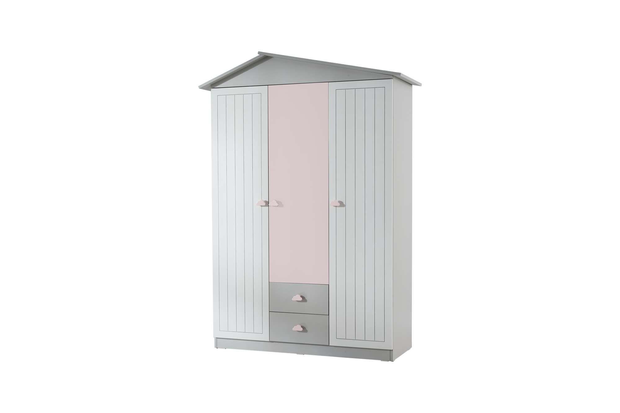 Dulap Hanah Home, PAL melaminat, 130 x 57 x 204 cm, roz/gri, 842PRB1108 — imaginea 2