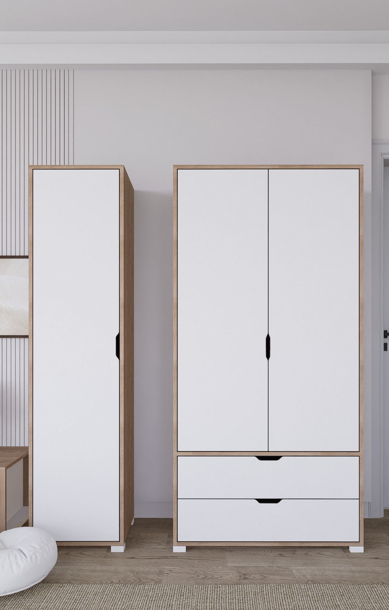 Dulap Hanah Home, PAL melaminat, 130 x 45 x 183 cm, deschis nuc, 350MWD1145 — imaginea 2
