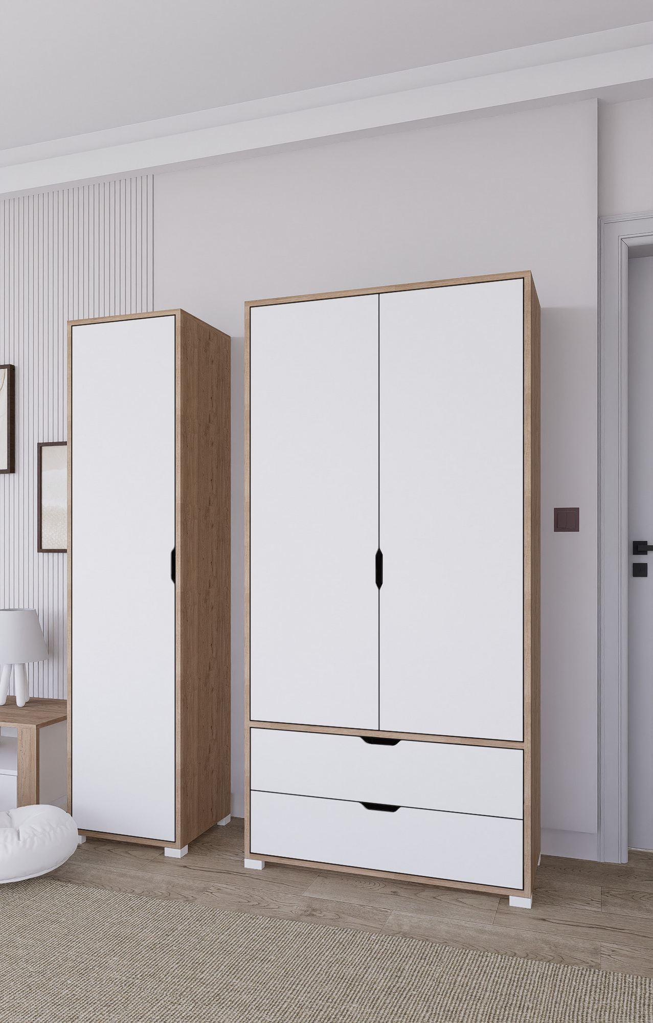 Dulap Hanah Home, PAL melaminat, 130 x 45 x 183 cm, deschis nuc, 350MWD1145 — imaginea 3