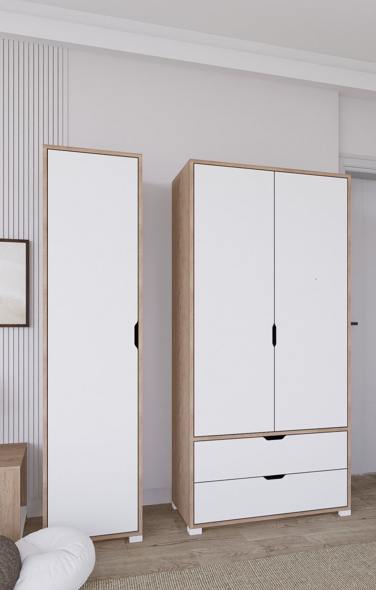 Dulap Hanah Home, PAL melaminat, 130 x 45 x 183 cm, deschis nuc, 350MWD1145 — imaginea 8