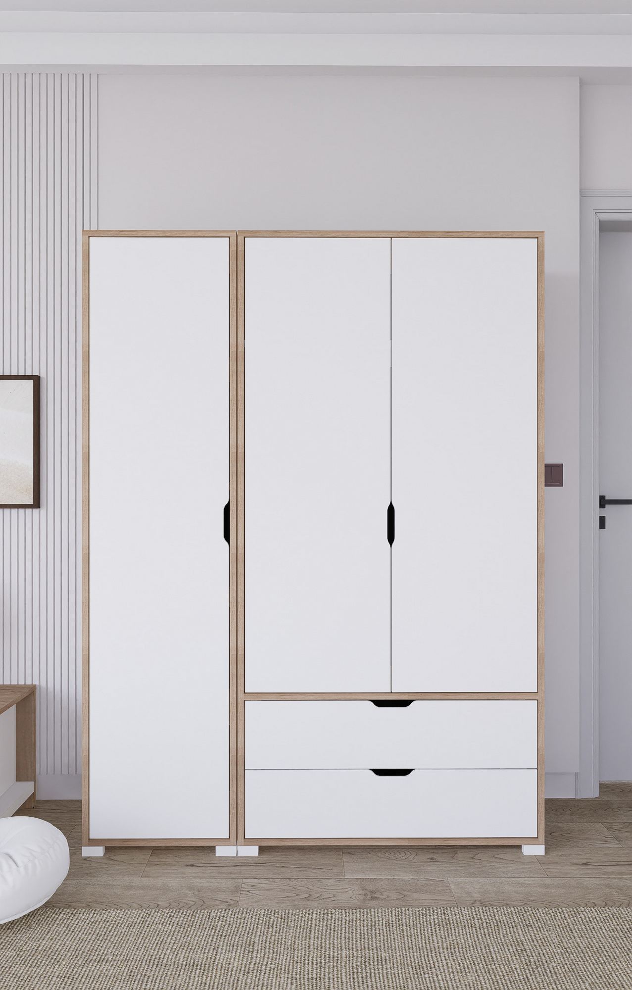 Dulap Hanah Home, PAL melaminat, 130 x 45 x 183 cm, deschis nuc, 350MWD1145 — imaginea 10