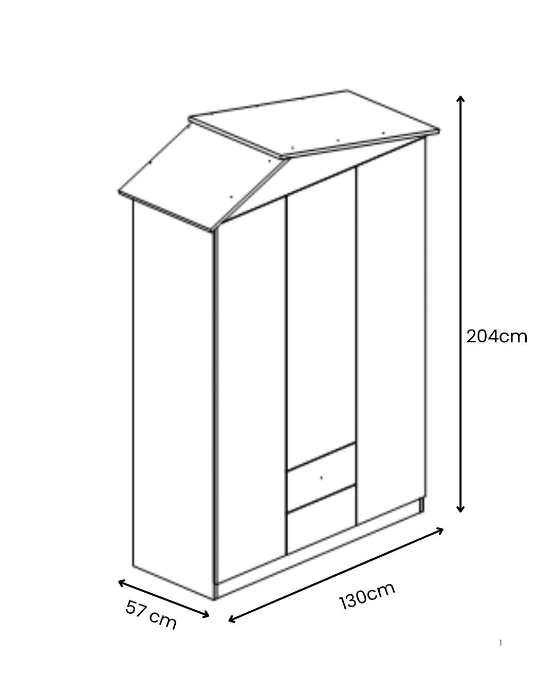 Dulap Hanah Home, PAL melaminat, 130 x 57 x 204 cm, roz, 842PRB1113 — imaginea 2