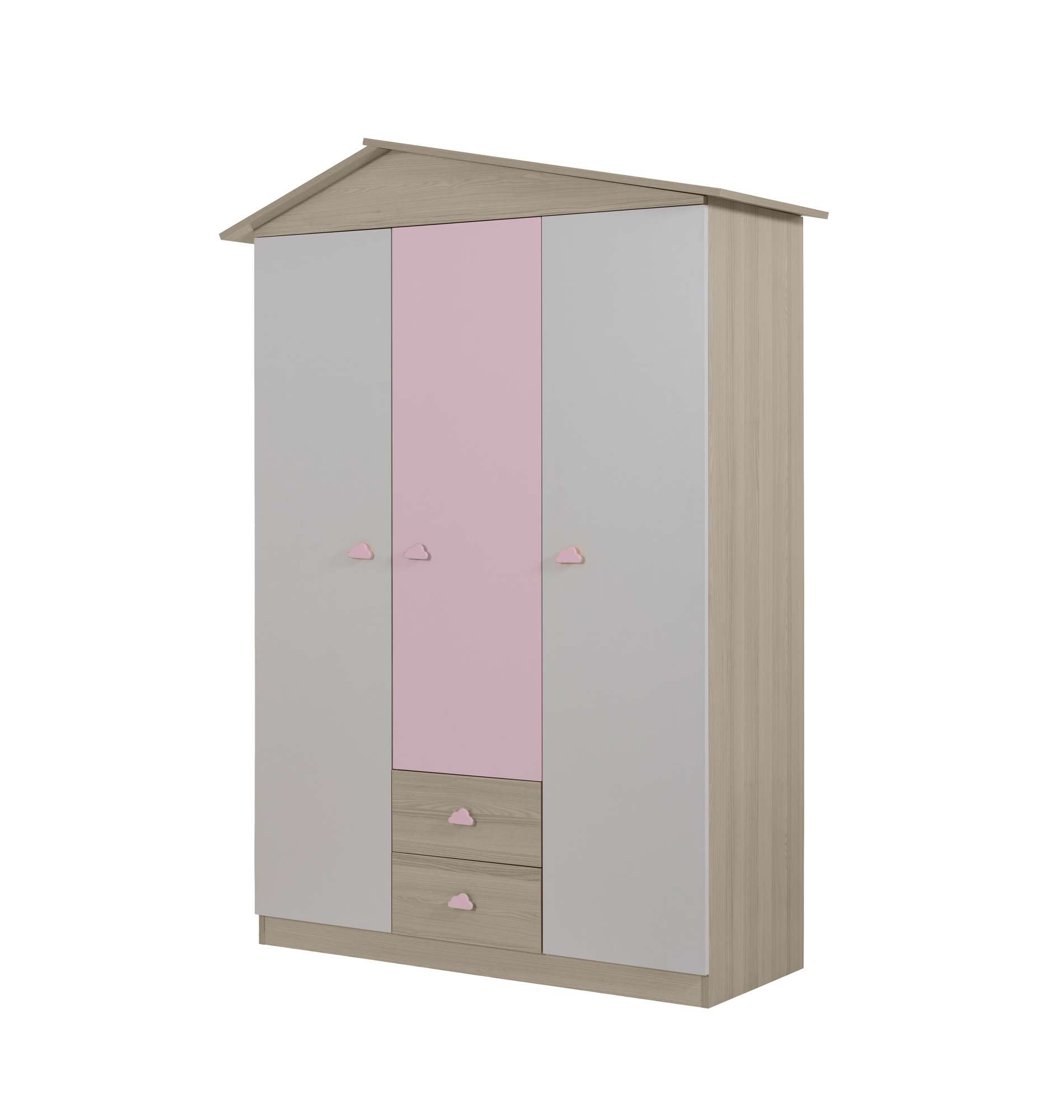 Dulap Hanah Home, PAL melaminat, 130 x 57 x 204 cm, roz, 842PRB1113 — imaginea 3