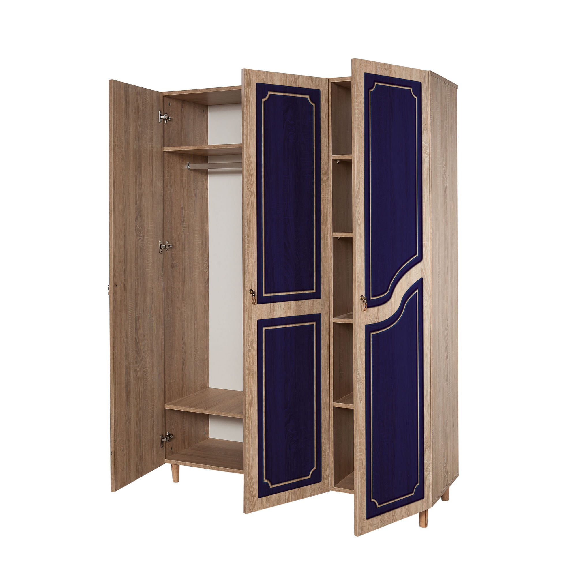 Dulap Hanah Home, PAL melaminat, 135 x 52 x 192 cm, stejar sonoma, 863SPH4216 — imaginea 3