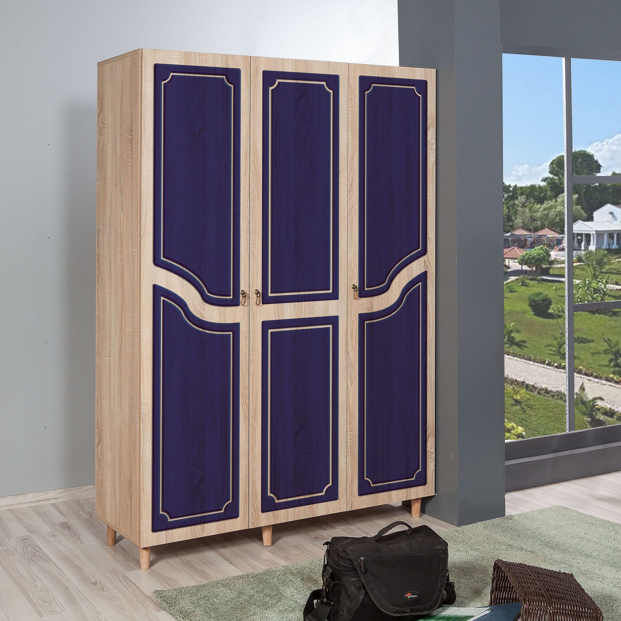 Dulap Hanah Home, PAL melaminat, 135 x 52 x 192 cm, stejar sonoma, 863SPH4216 — imaginea 5