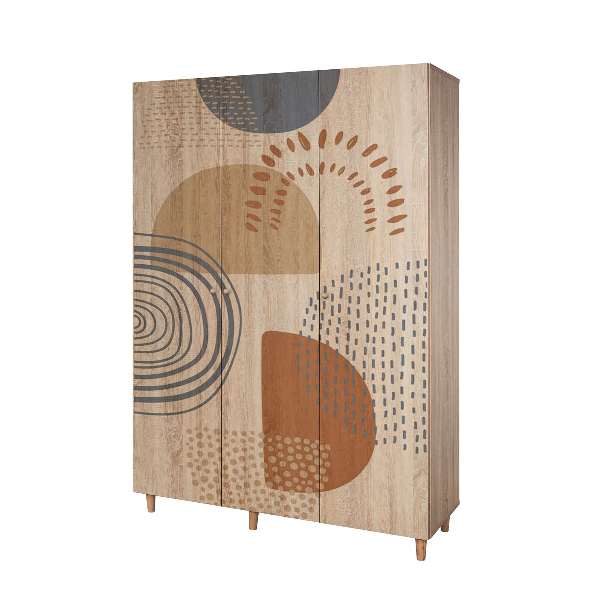 Dulap Hanah Home, PAL melaminat, 135 x 52 x 192 cm, stejar sonoma, lemn masiv, 869VEL8665 — imaginea 3