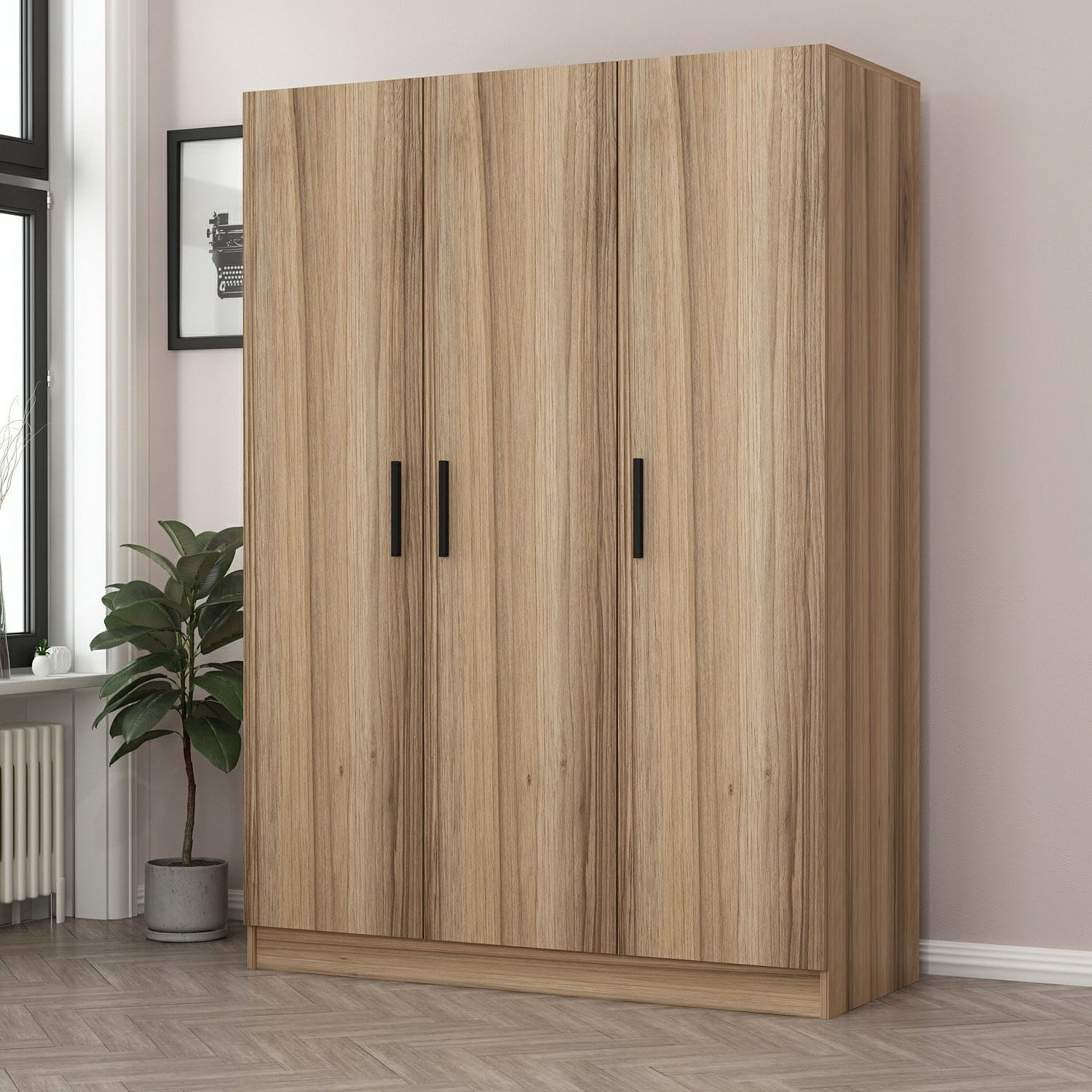 Dulap Hanah Home, PAL melaminat, 135 x 52 x 190 cm, stejar, 506MNR2281 — imaginea 2