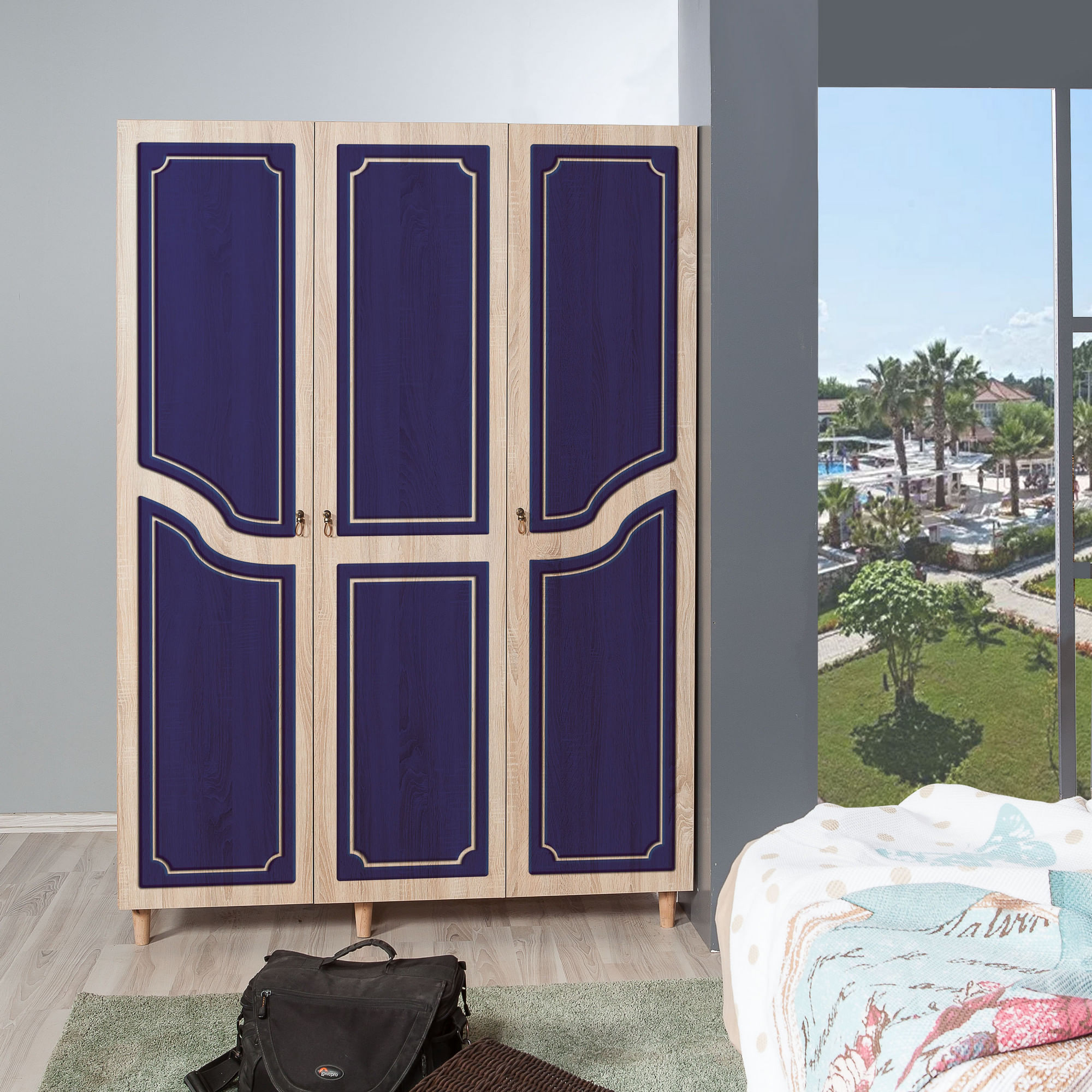 Dulap Hanah Home, PAL melaminat, 135 x 52 x 192 cm, stejar sonoma, 863SPH4216 — imaginea 8