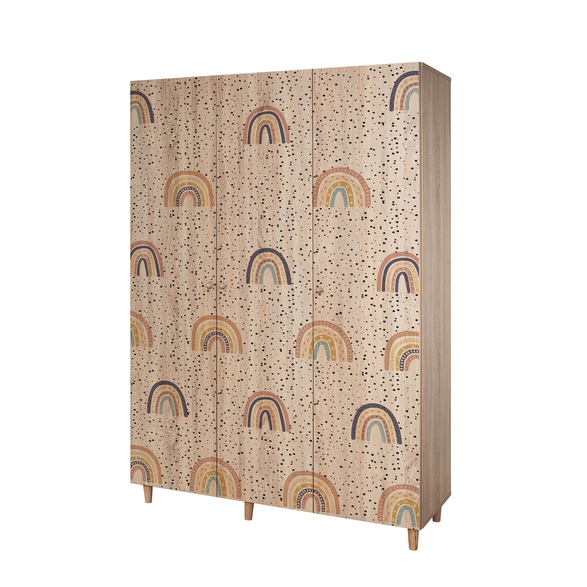Dulap Hanah Home, PAL melaminat, 135 x 52 x 192 cm, stejar sonoma, lemn masiv, 869VEL8657 — imaginea 4