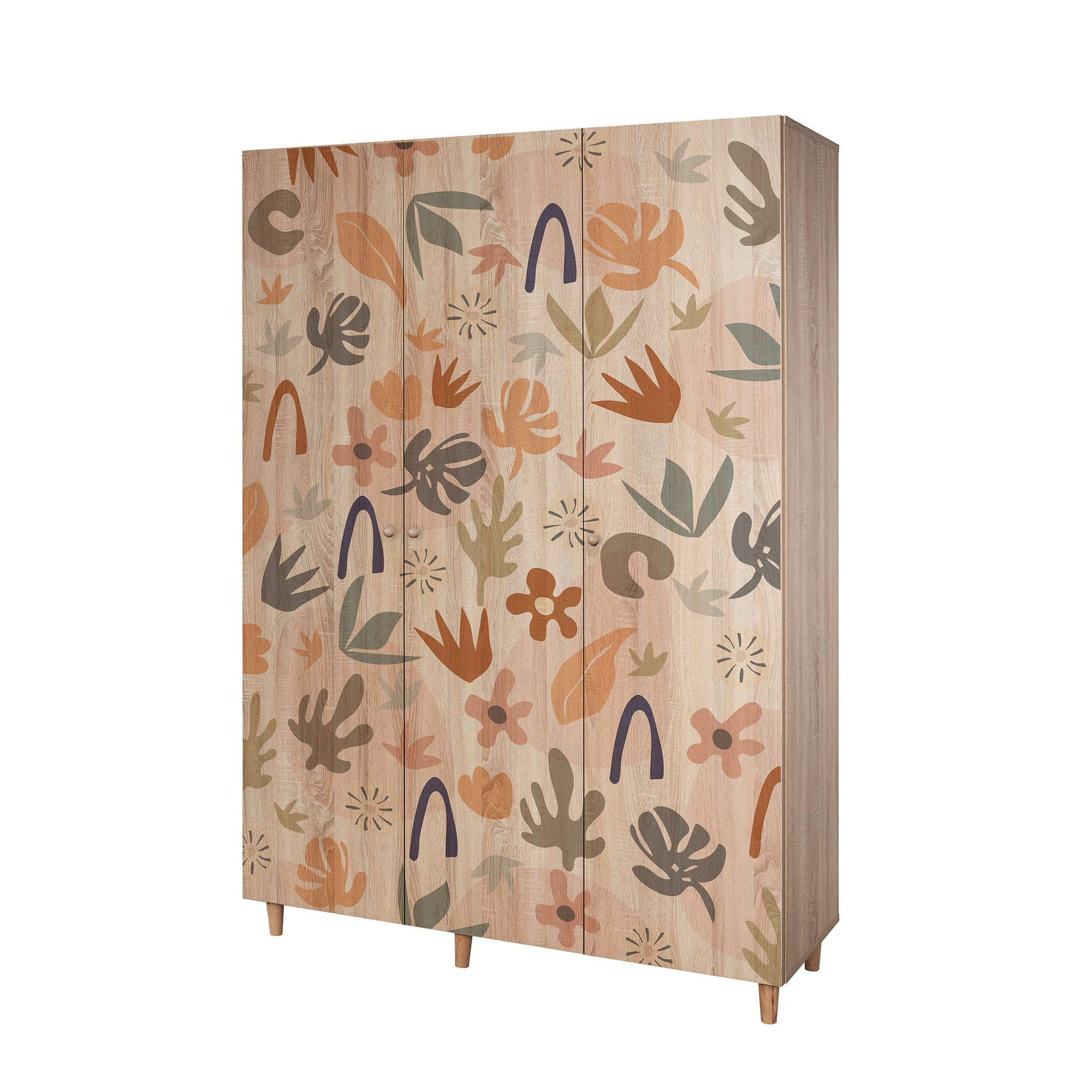 Dulap Hanah Home, PAL melaminat, 135 x 52 x 192 cm, stejar sonoma, lemn masiv, 869VEL8654 — imaginea 3