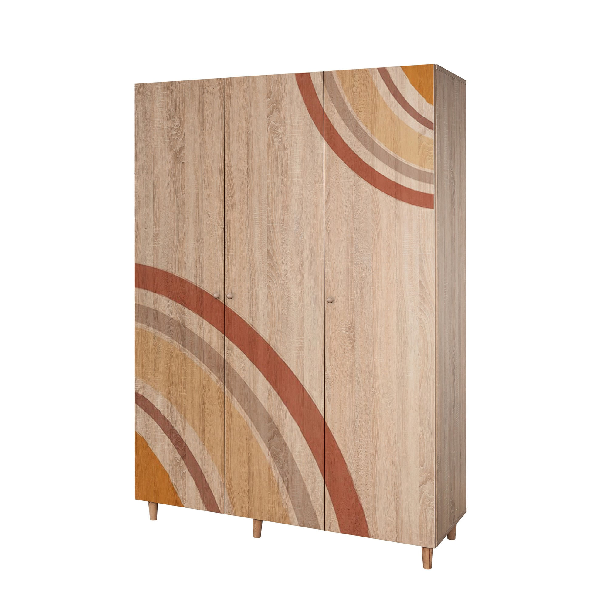 Dulap Hanah Home, PAL melaminat, 135 x 52 x 192 cm, stejar sonoma, lemn masiv, 869VEL8668 — imaginea 2