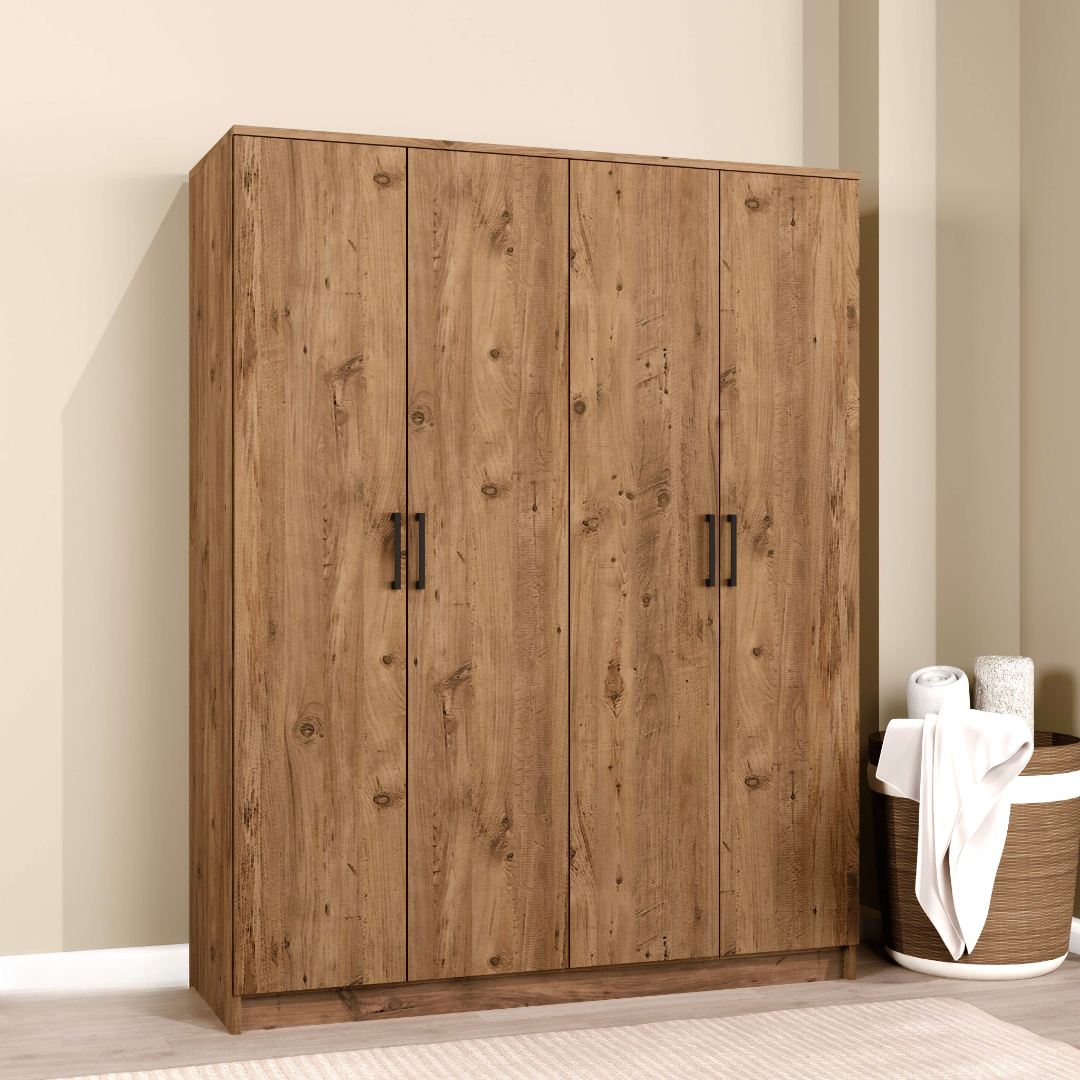 Dulap Hanah Home, PAL melaminat, 140 x 51.8 x 180 cm, atlantic pine, 350MWD1142 — imaginea 6