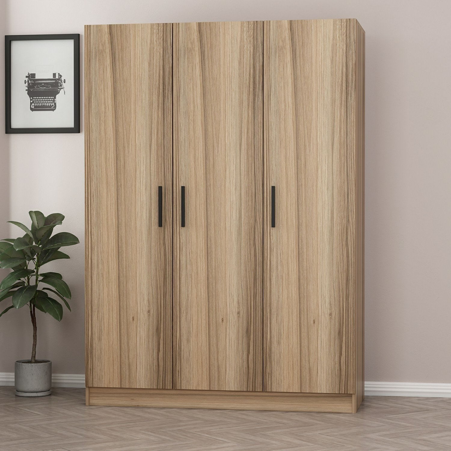 Dulap Hanah Home, PAL melaminat, 135 x 52 x 210 cm, stejar, 506MNR2282 — imaginea 7